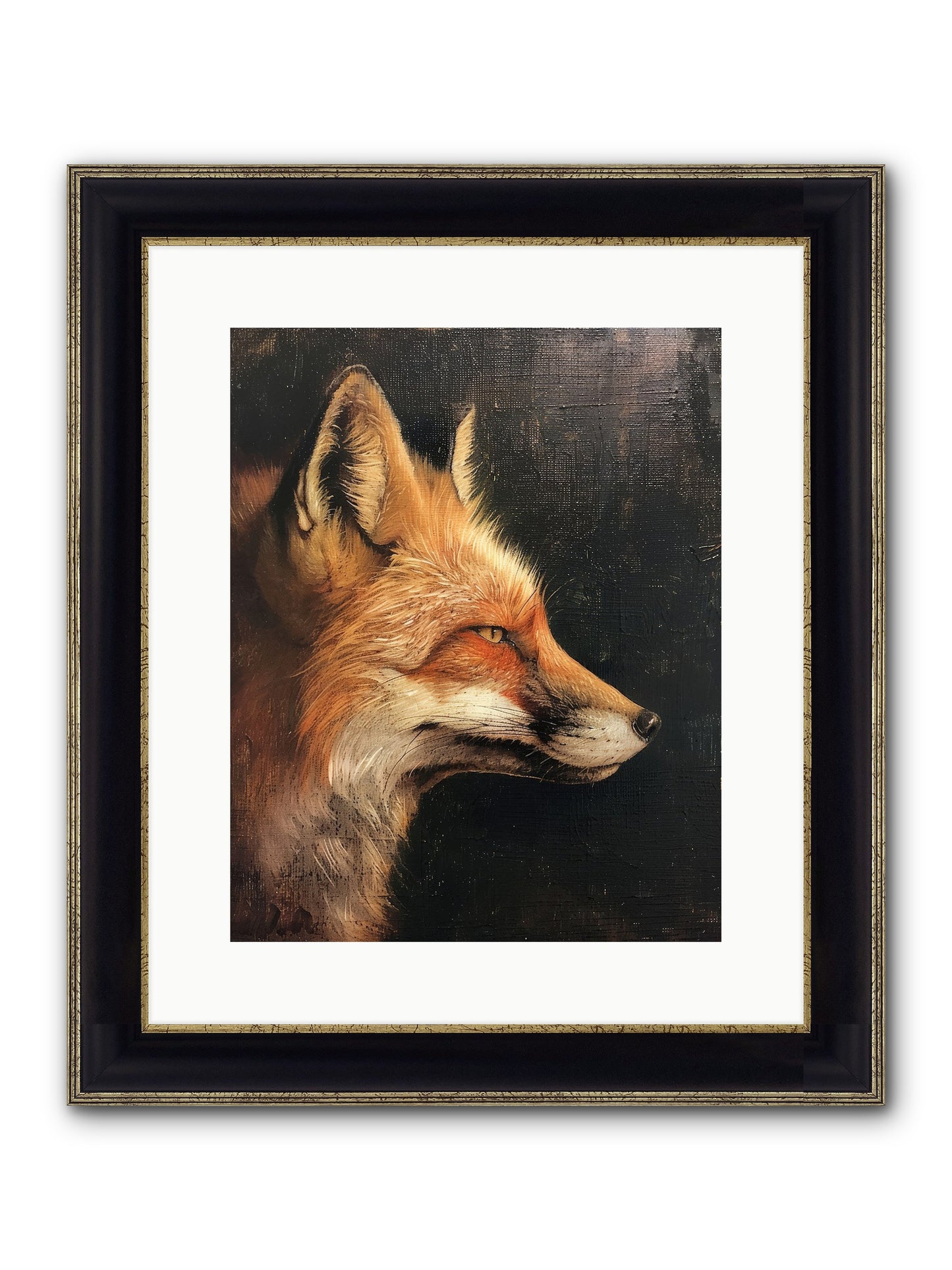 Renard Roux Framed Print - Black & Gold 12x15