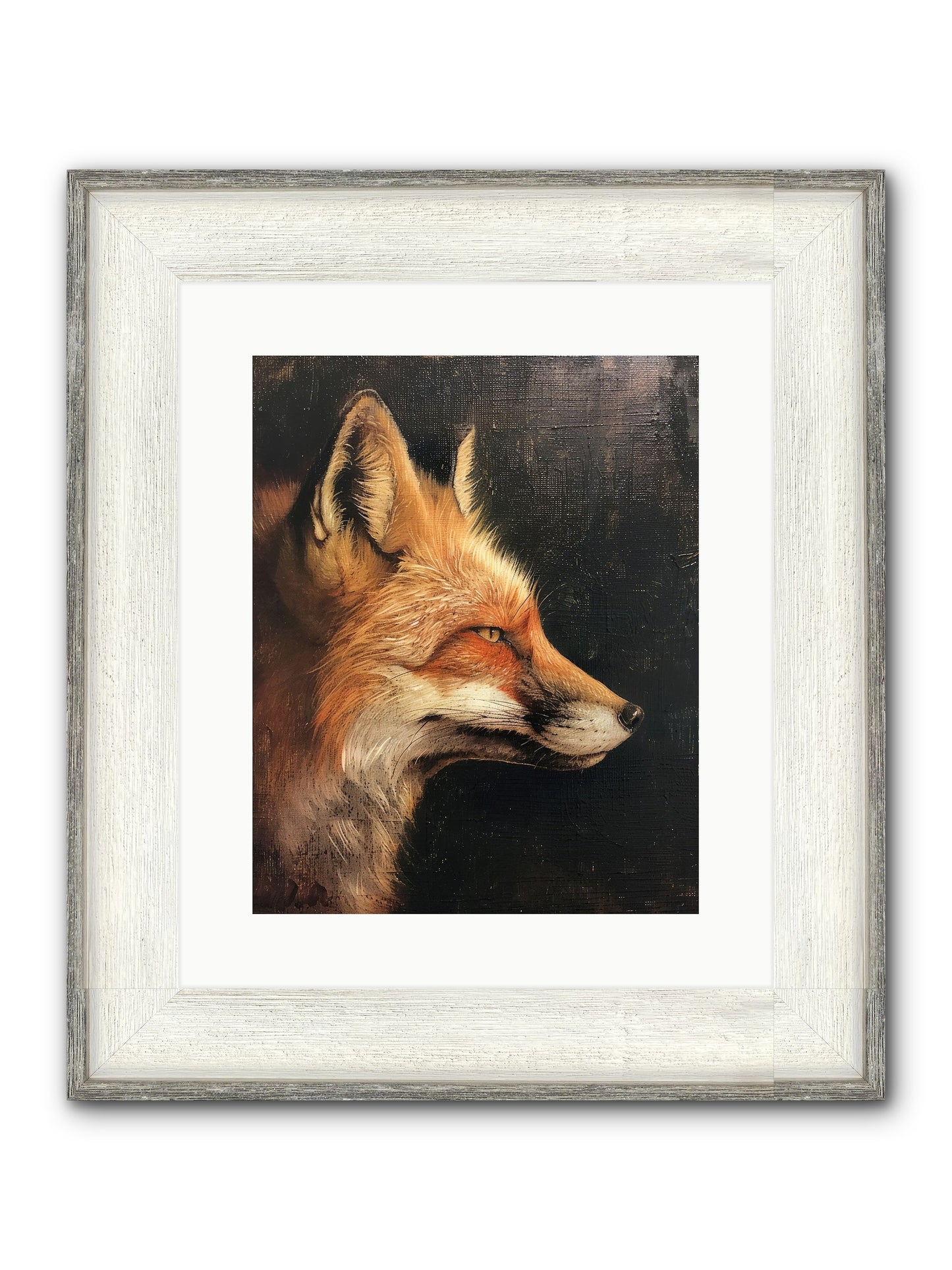 Renard Roux Framed Print - Driftwood White 12x15