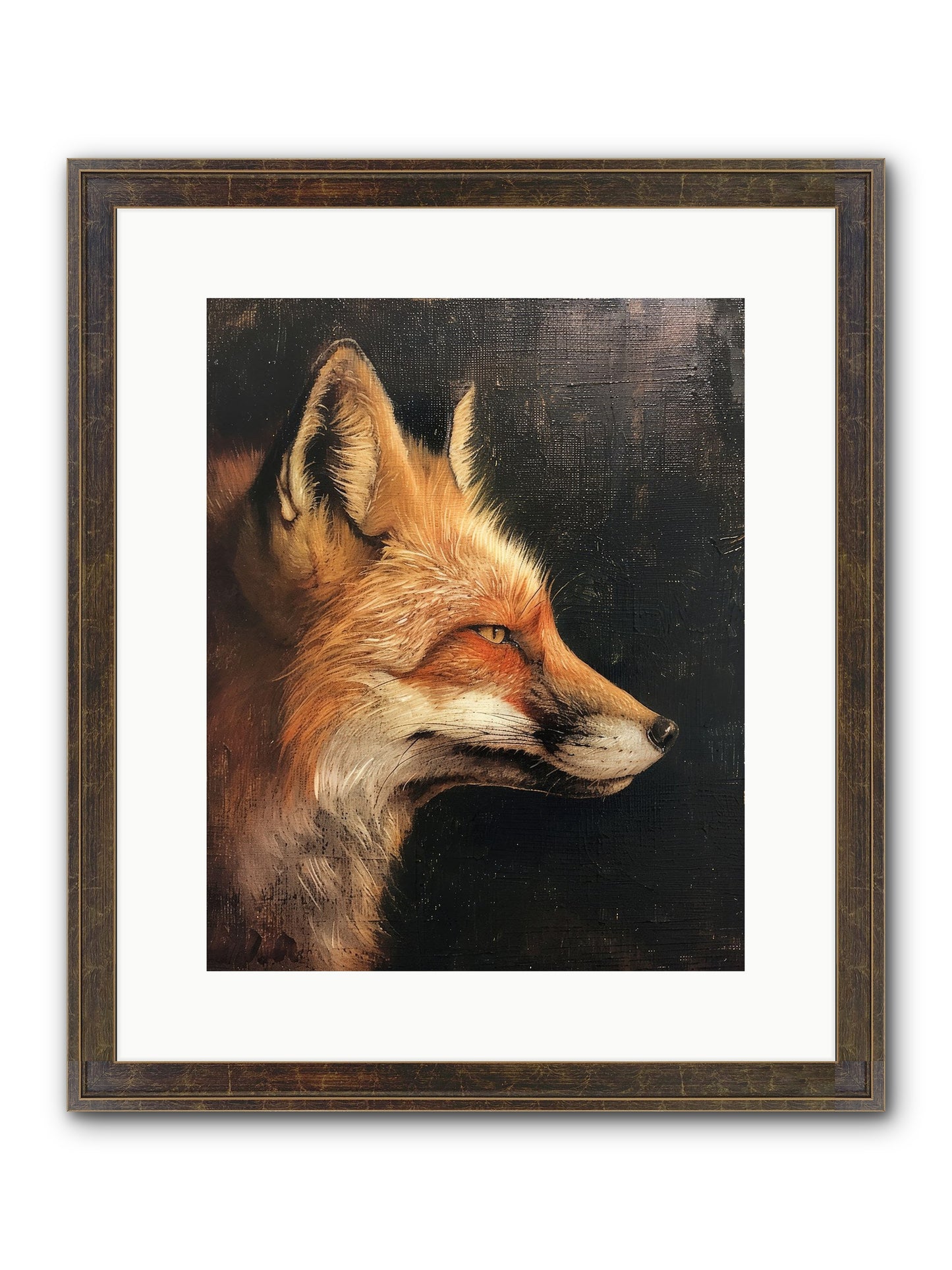 Renard Roux Framed Print - Slimwoods Black/Gold 12x15