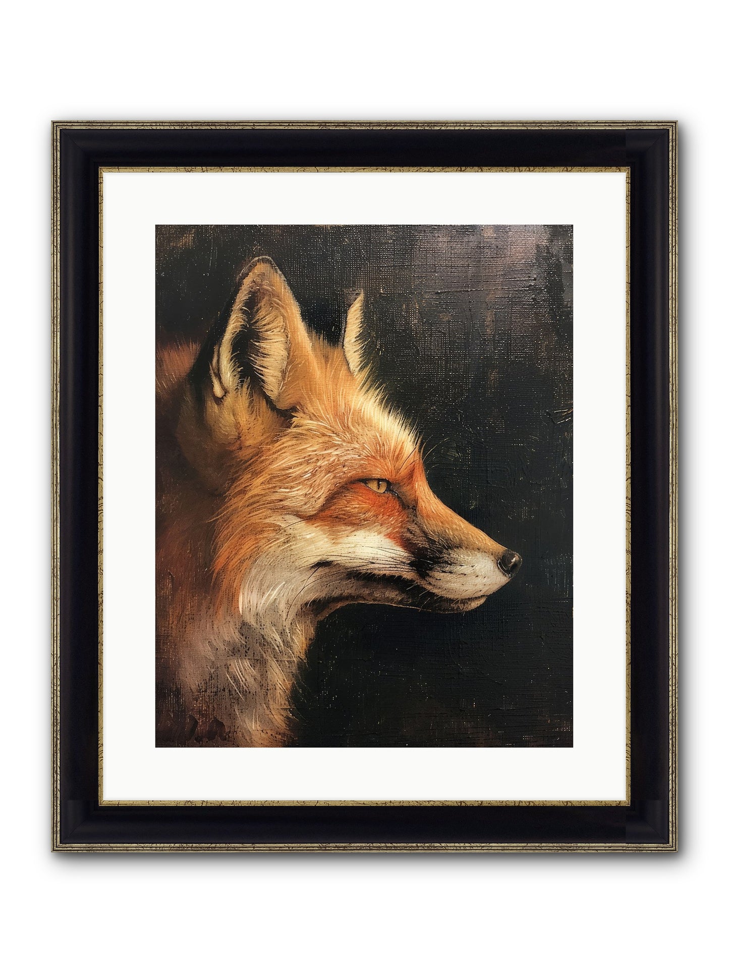 Renard Roux Framed Print - Black & Gold 16x20