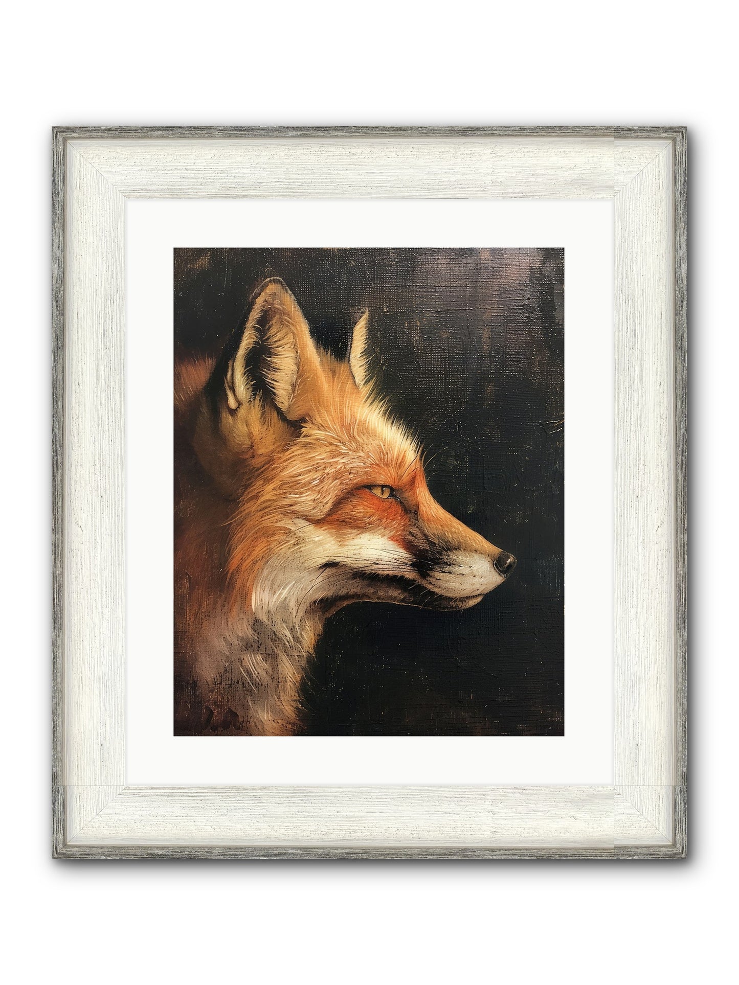 Renard Roux Framed Print - Driftwood White 16x20