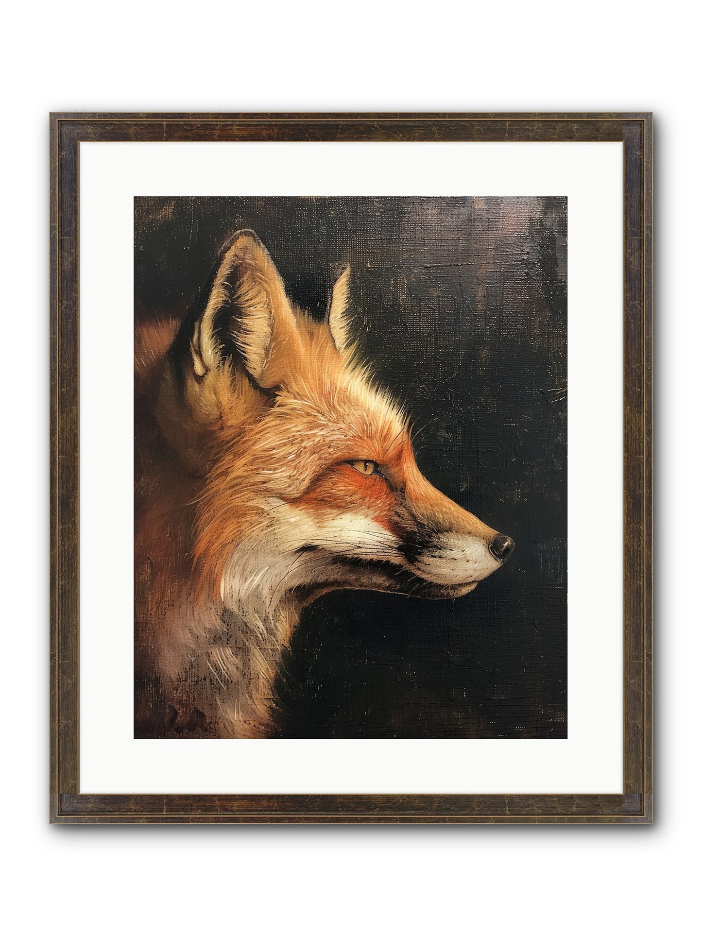 Renard Roux Framed Print - Slimwoods Black/Gold 16x20