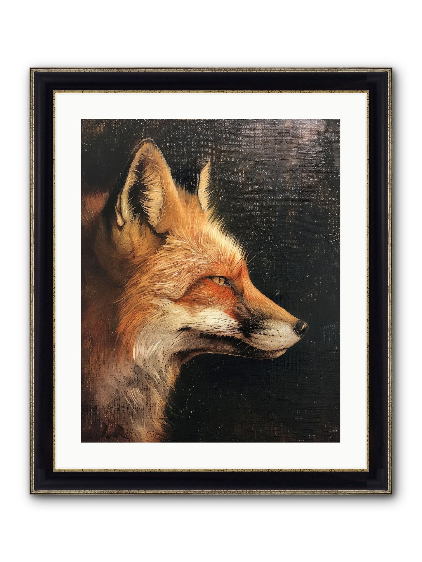 Renard Roux Framed Print - Black & Gold 20x25
