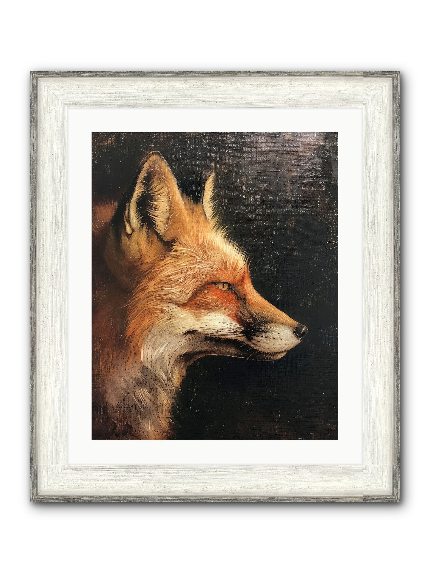 Renard Roux Framed Print - Driftwood White 20x25