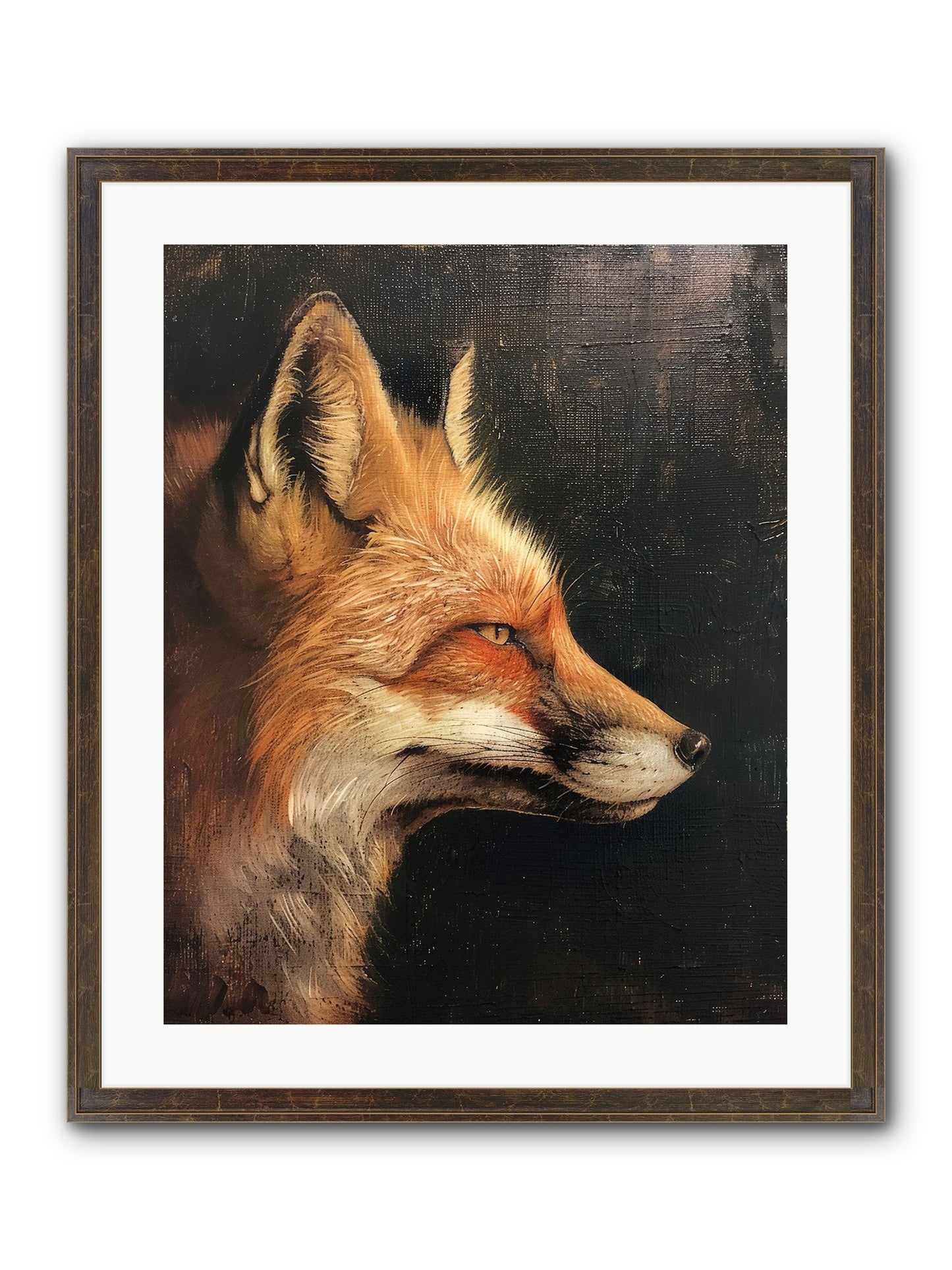 Renard Roux Framed Print - Slimwoods Black/Gold 20x25