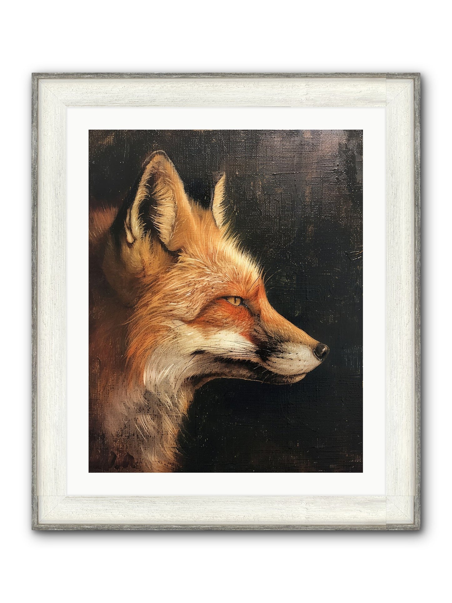 Renard Roux Framed Print - Driftwood White 24x30
