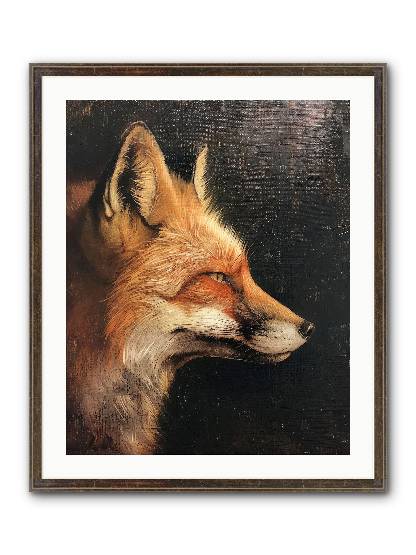Renard Roux Framed Print - Slimwoods Black/Gold 24x30