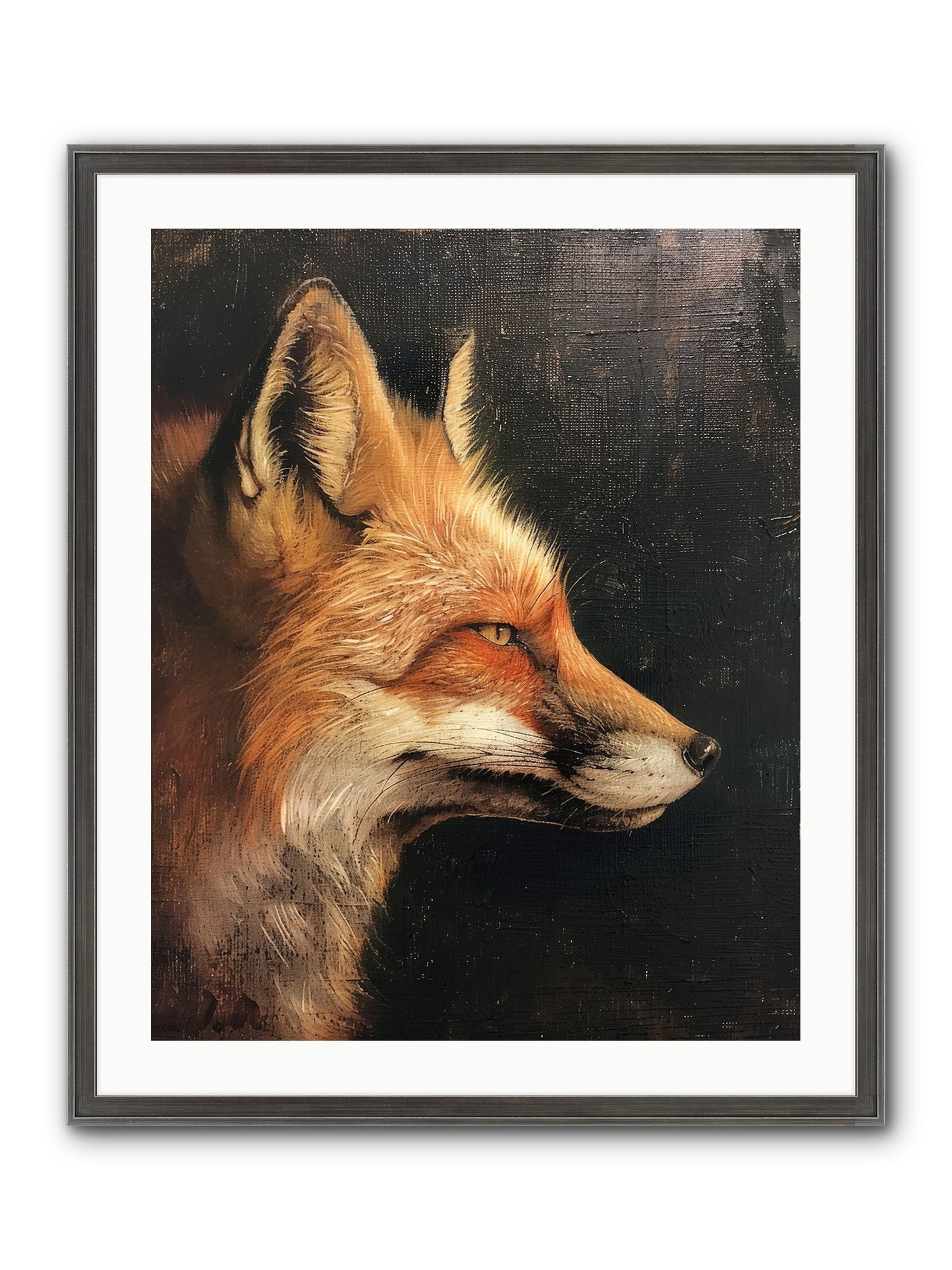 Renard Roux Framed Print - Slimwoods Black/Silver 24x30