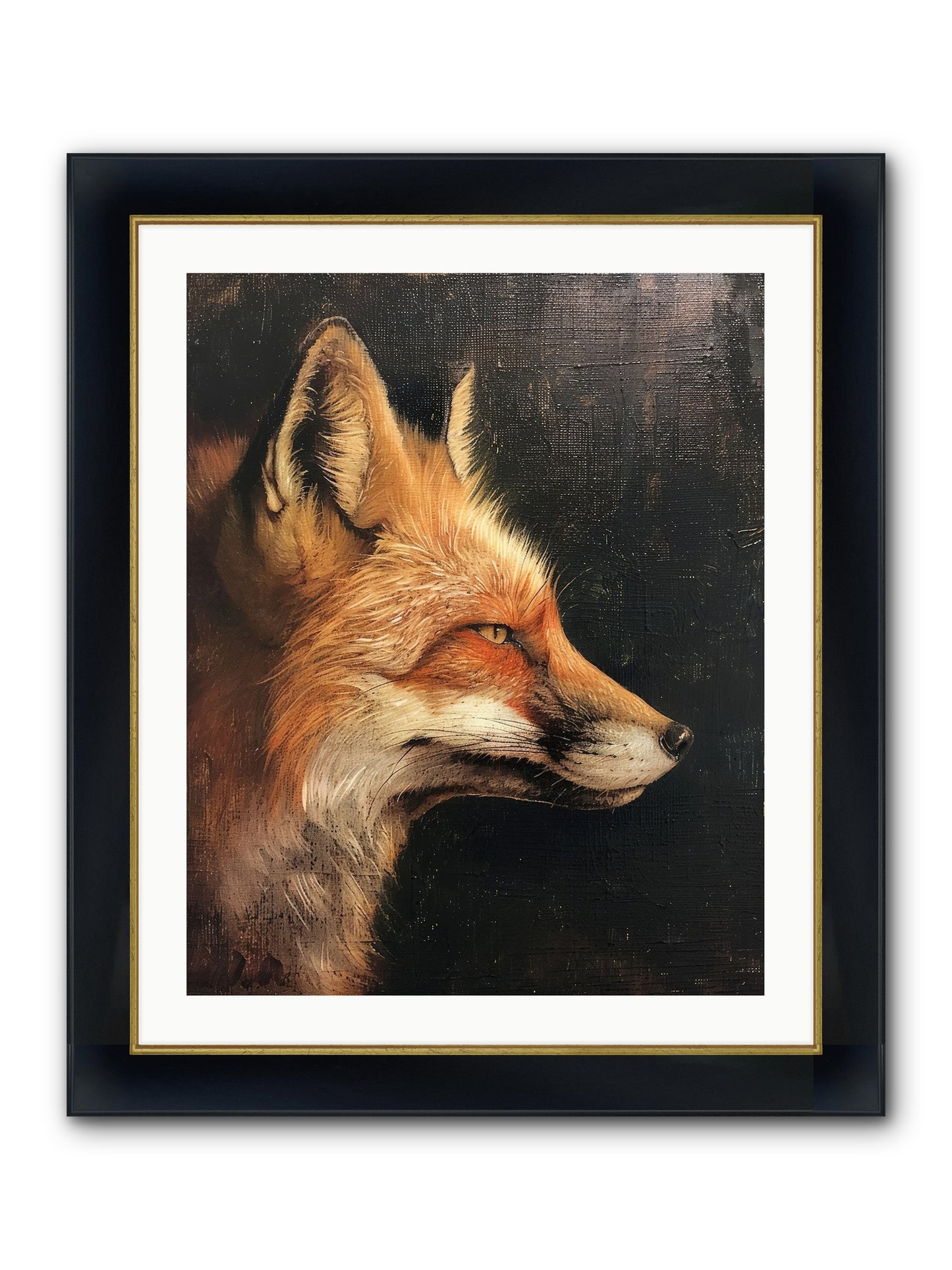 Renard Roux Framed Print - Wide Black w/Gold 24x30