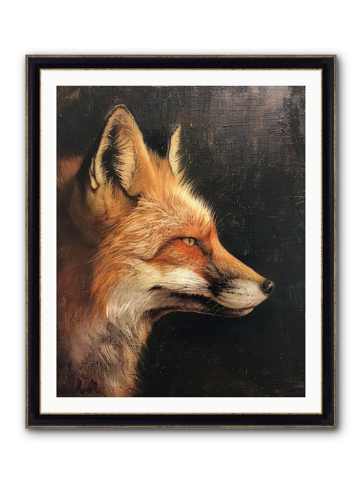 Renard Roux Framed Print - Black & Gold 32x40