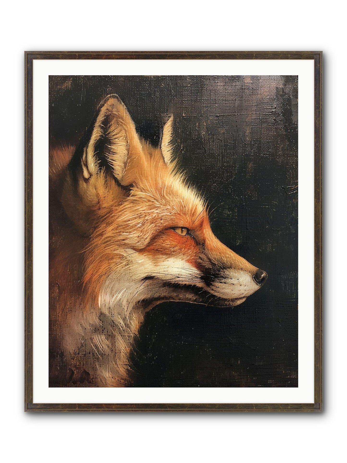 Renard Roux Framed Print - Slimwoods Black/Gold 32x40