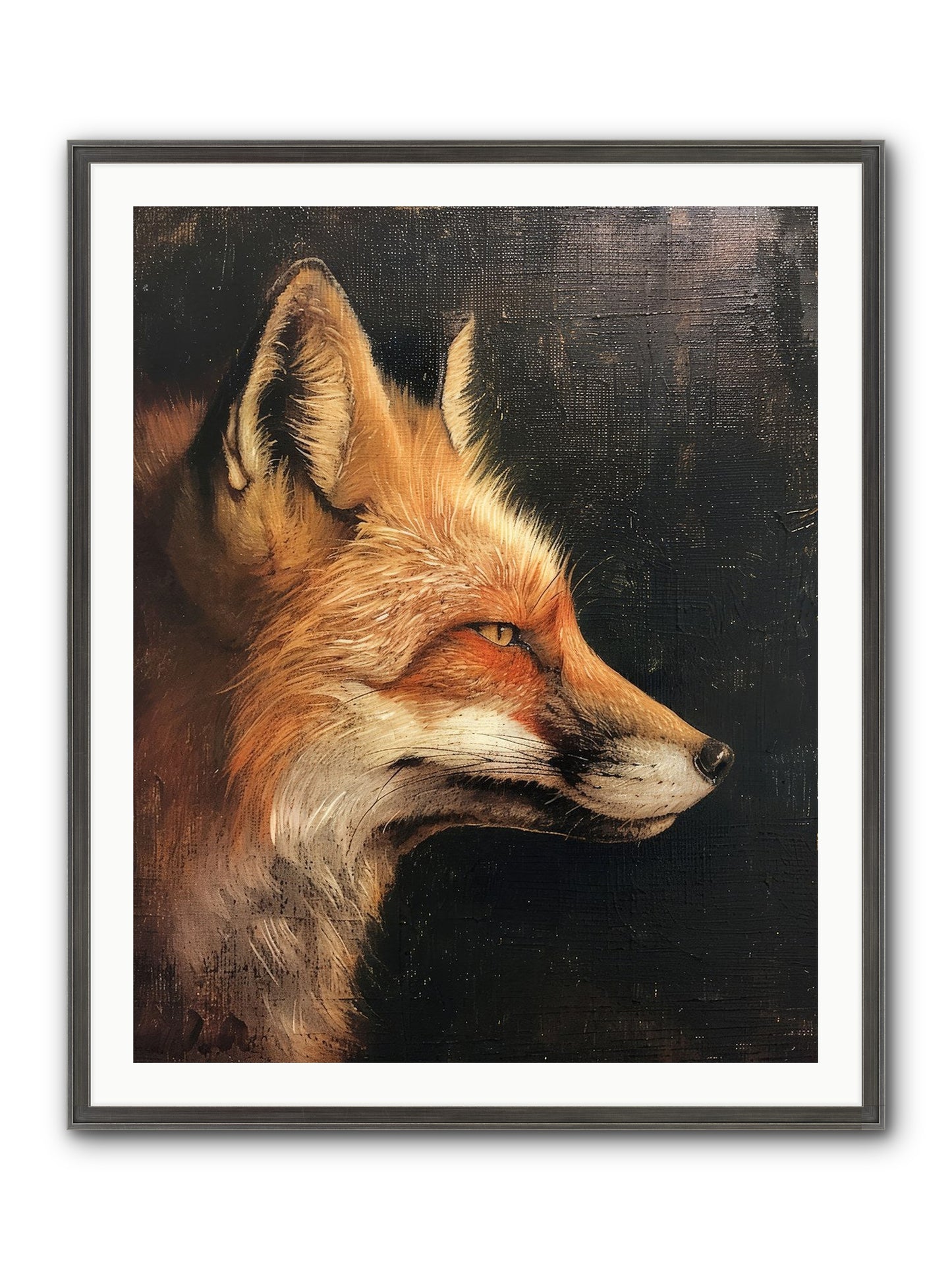 Renard Roux Framed Print - Slimwoods Black/Silver 32x40
