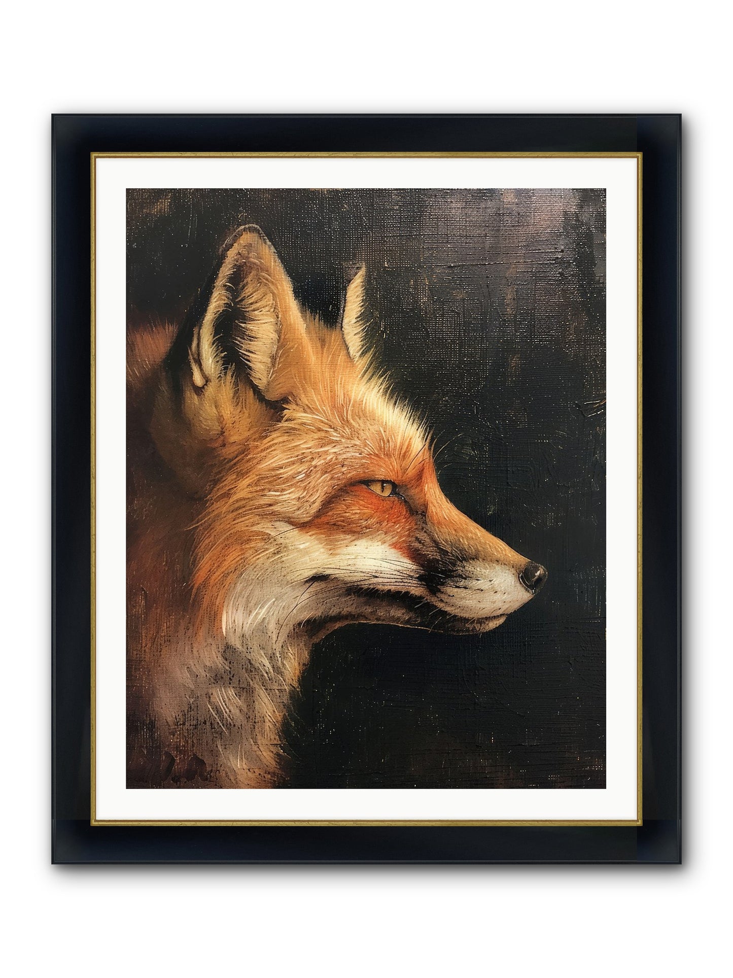 Renard Roux Framed Print - Wide Black w/Gold 32x40