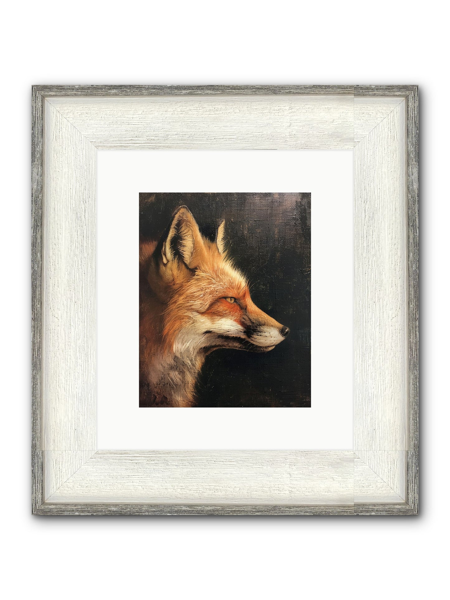 Renard Roux Framed Print - Driftwood White 8x10