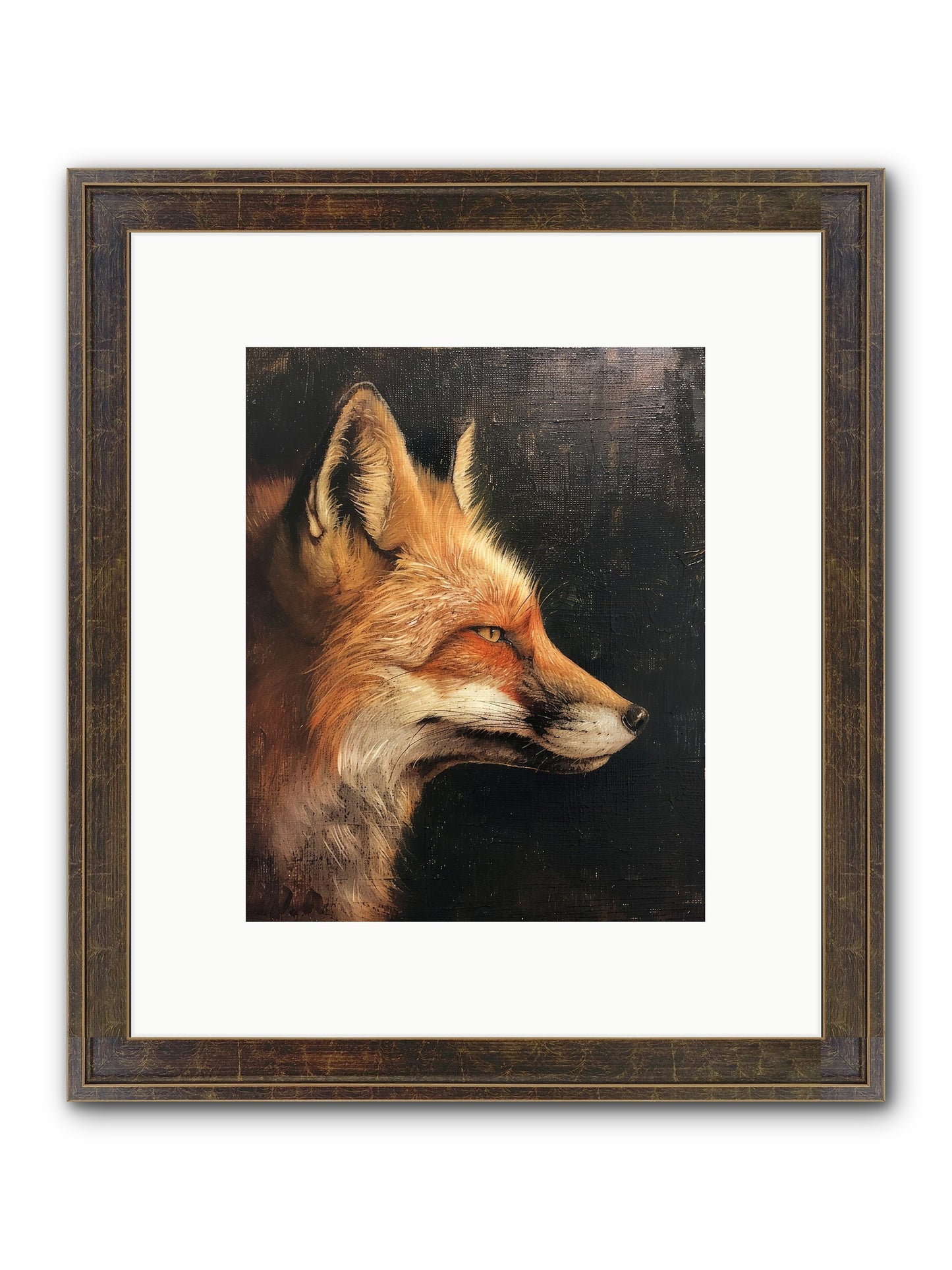 Renard Roux Framed Print - Slimwoods Black/Gold 8x10