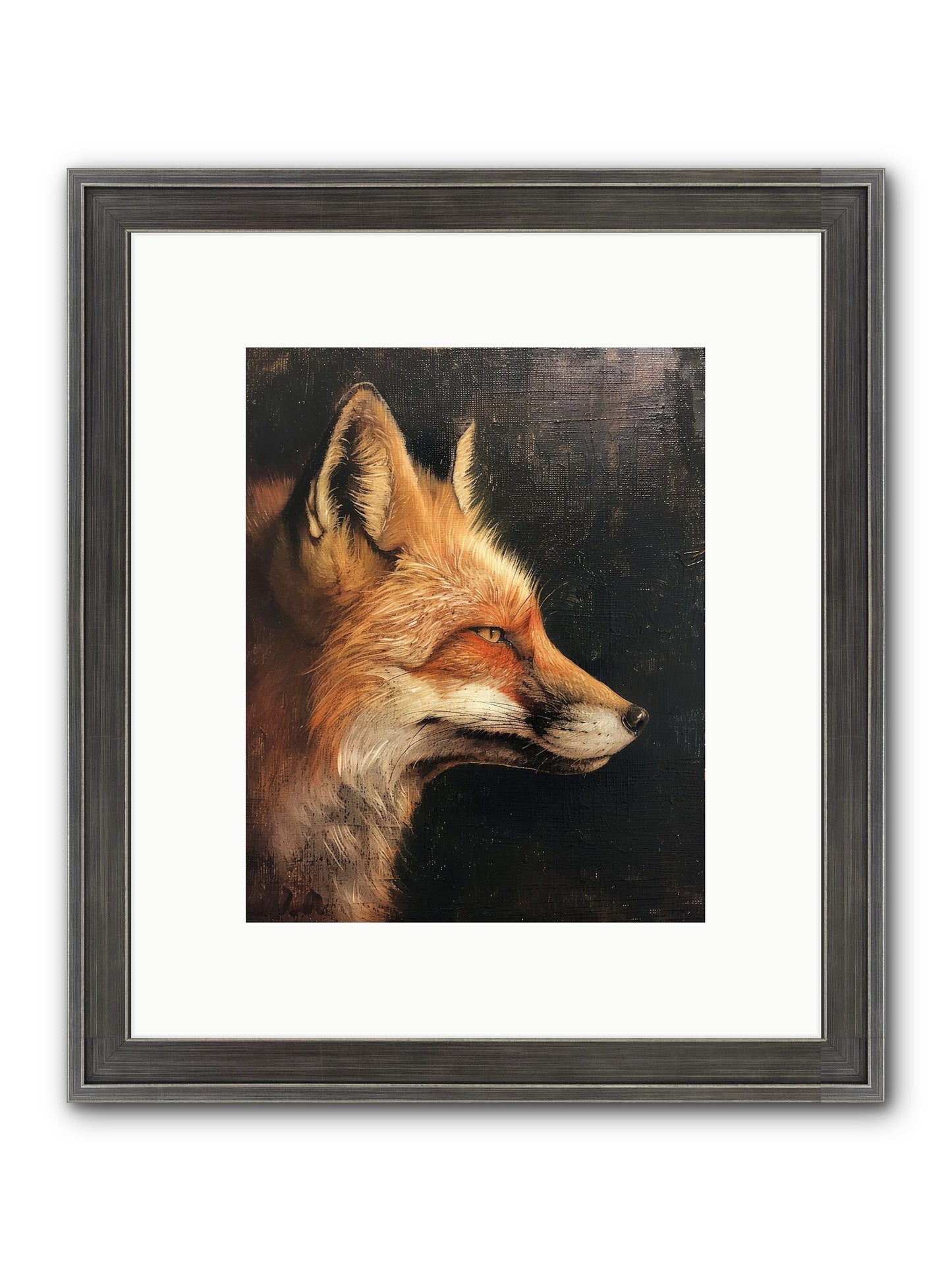 Renard Roux Framed Print - Slimwoods Black/Silver 8x10