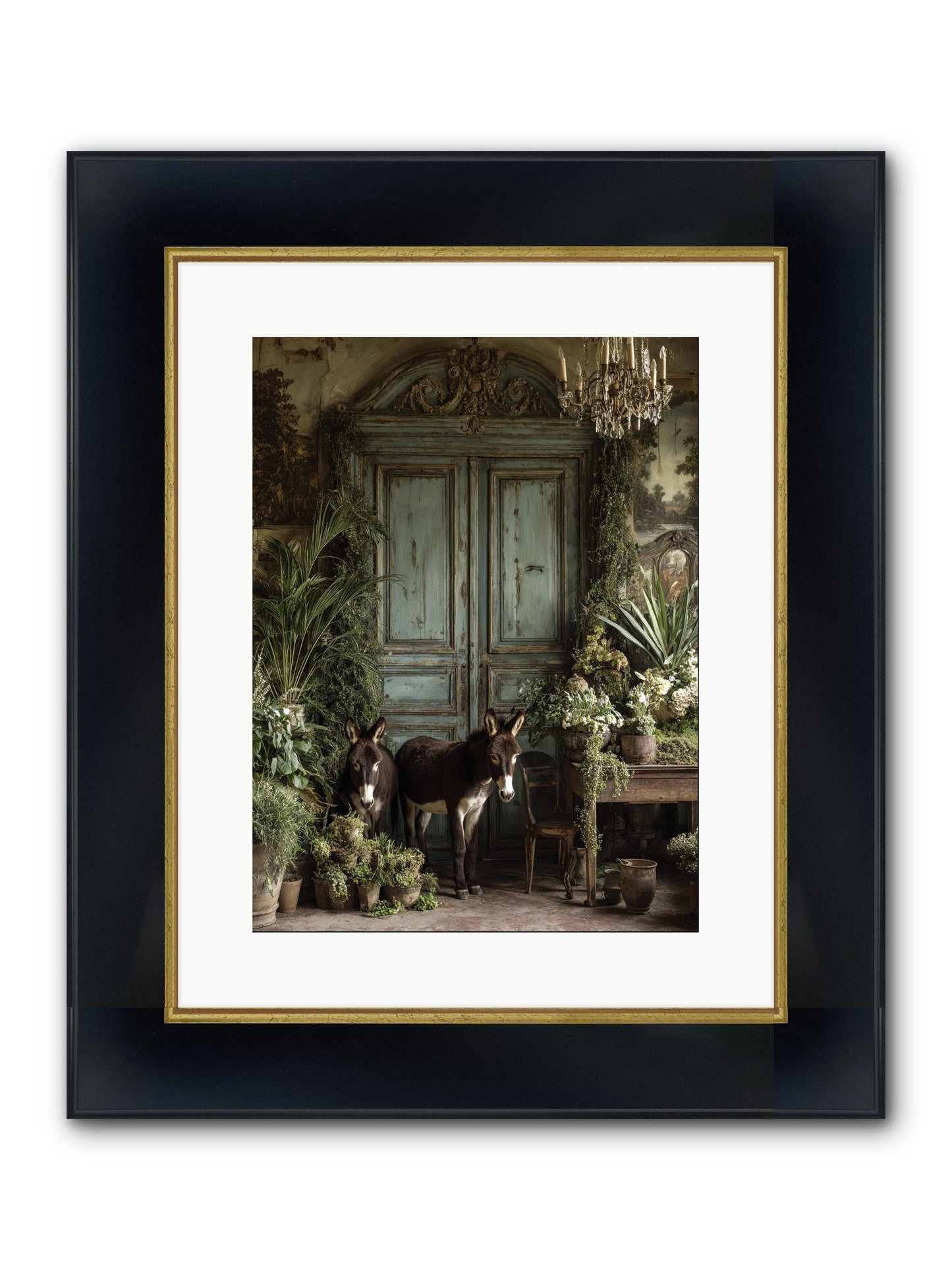 Rendezvous Framed Print - Wide Black w/Gold 12x16