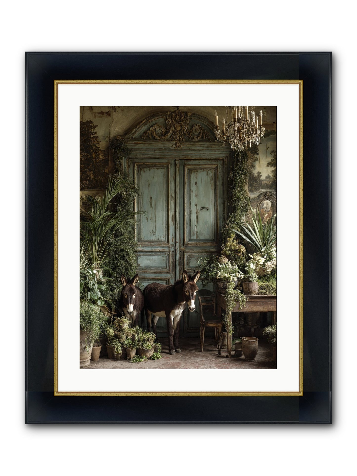 Rendezvous Framed Print - Wide Black w/Gold 18x24
