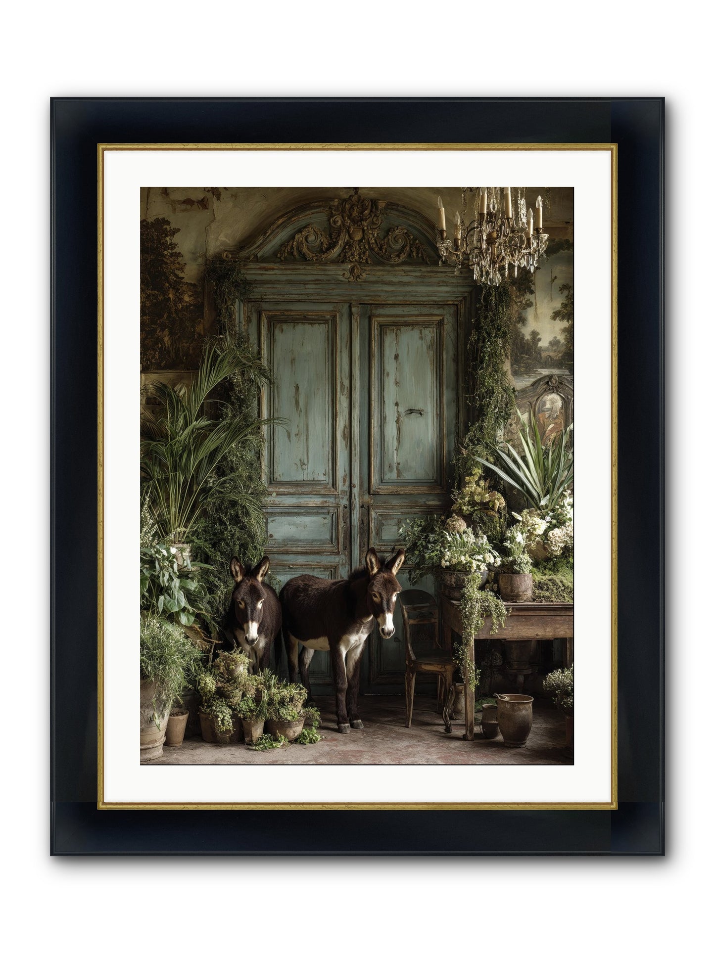 Rendezvous Framed Print - Wide Black w/Gold 24x32