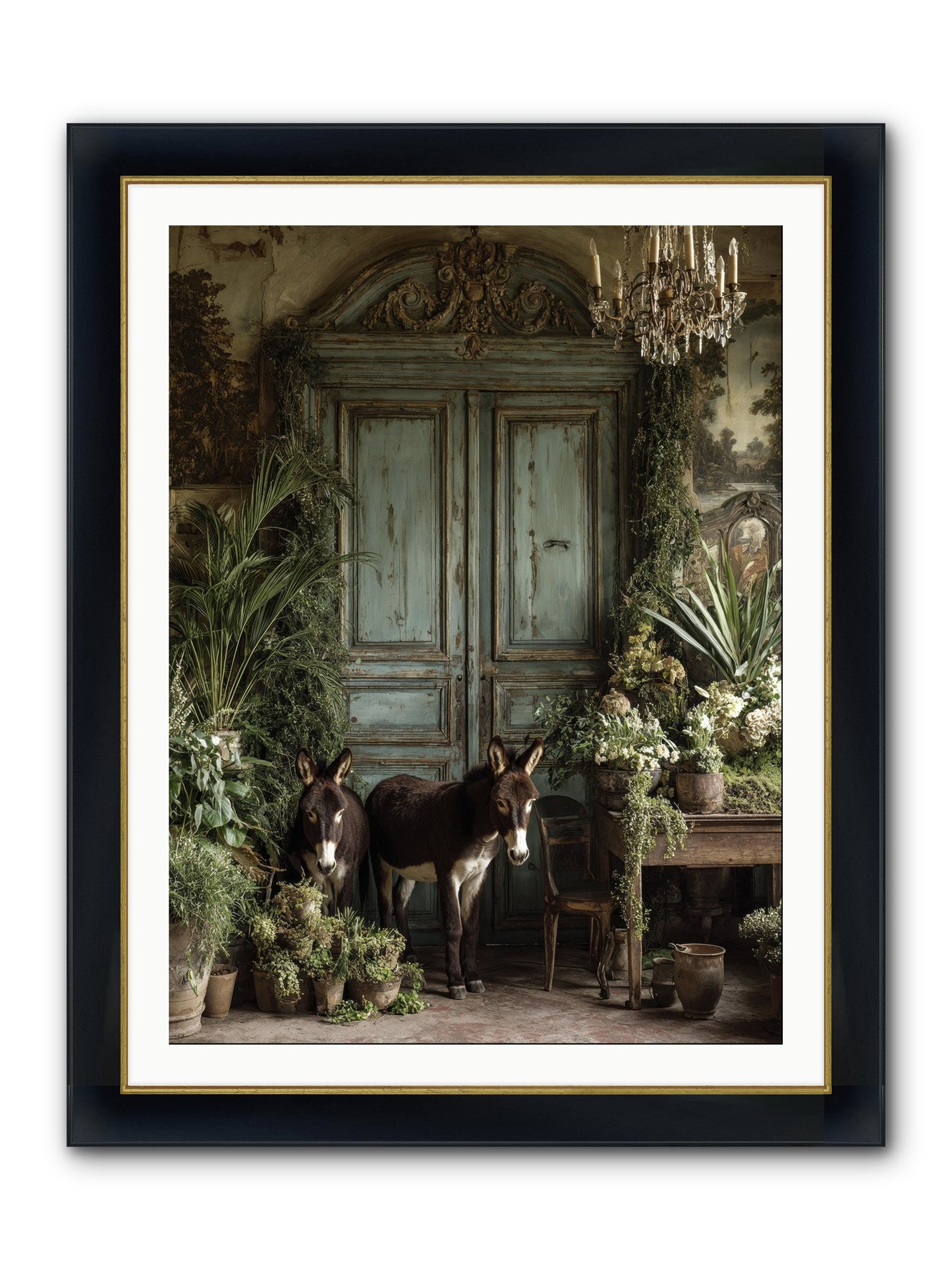 Rendezvous Framed Print - Wide Black w/Gold 30x40