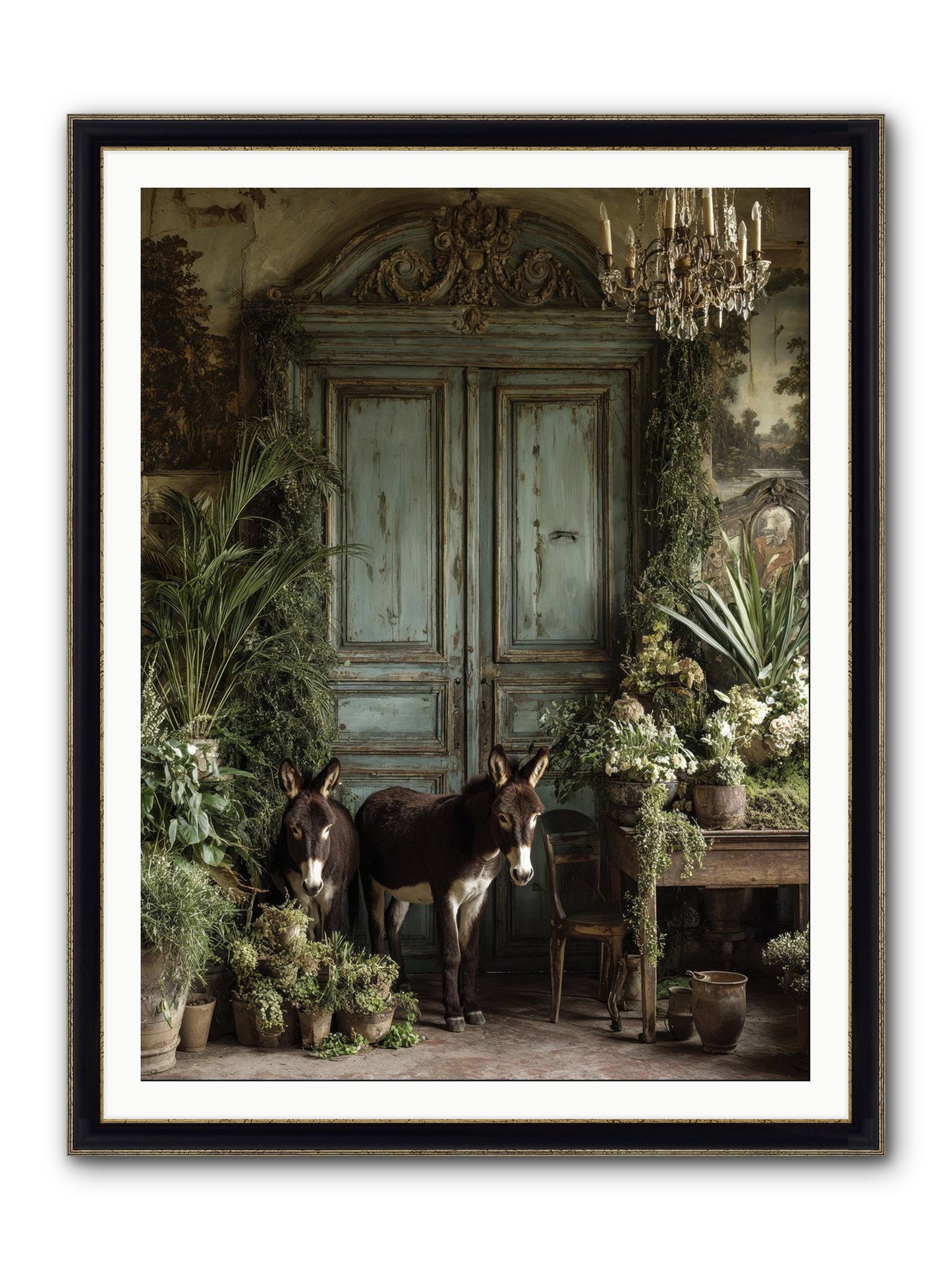 Rendezvous Framed Print - Black & Gold 36x48