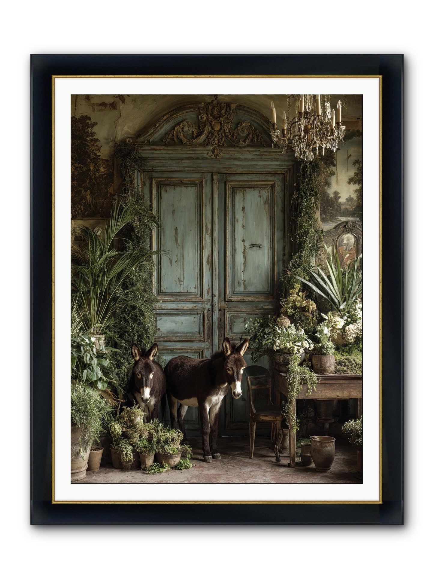 Rendezvous Framed Print - Wide Black w/Gold 36x48