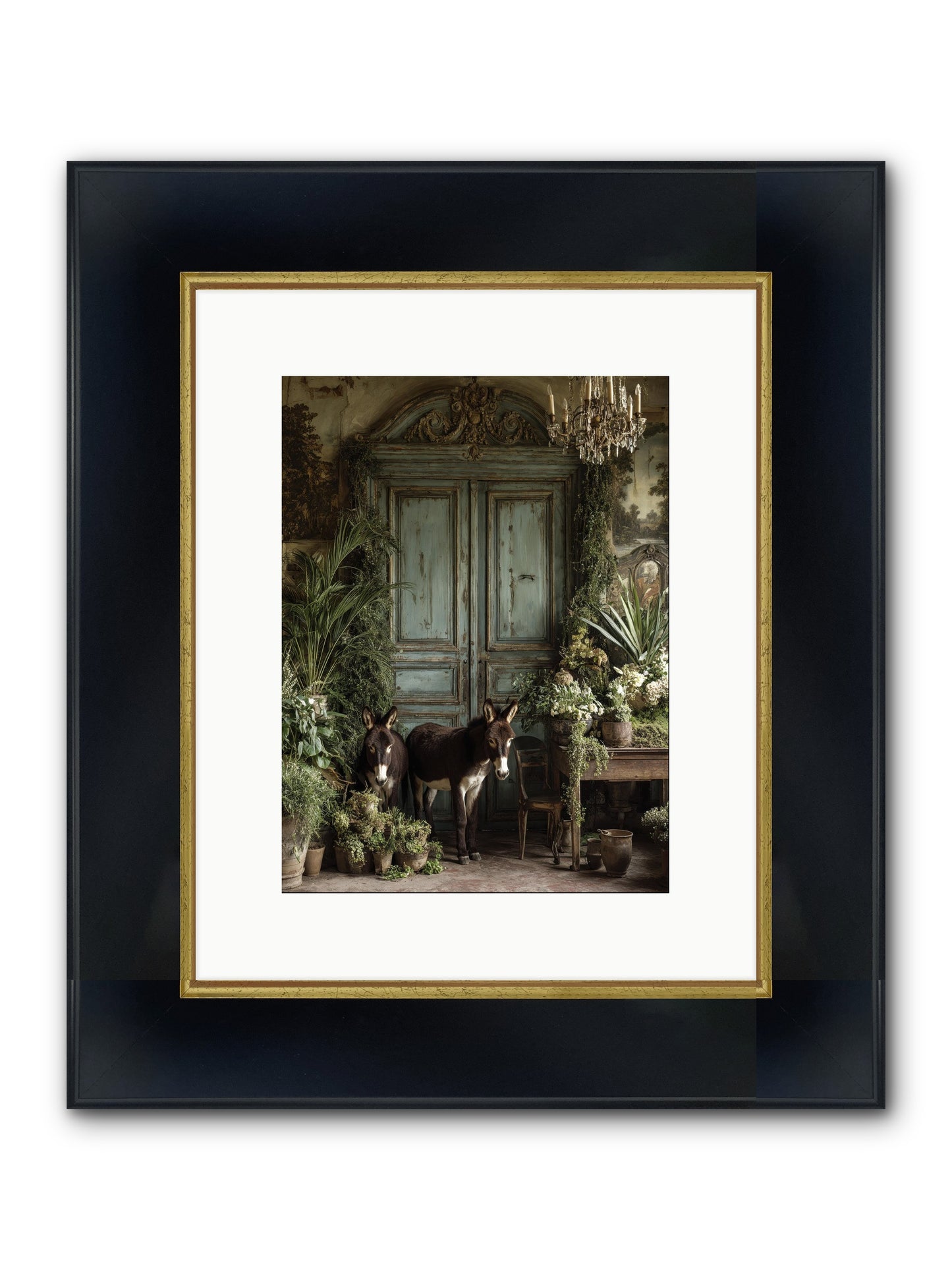Rendezvous Framed Print - Wide Black w/Gold 9x12