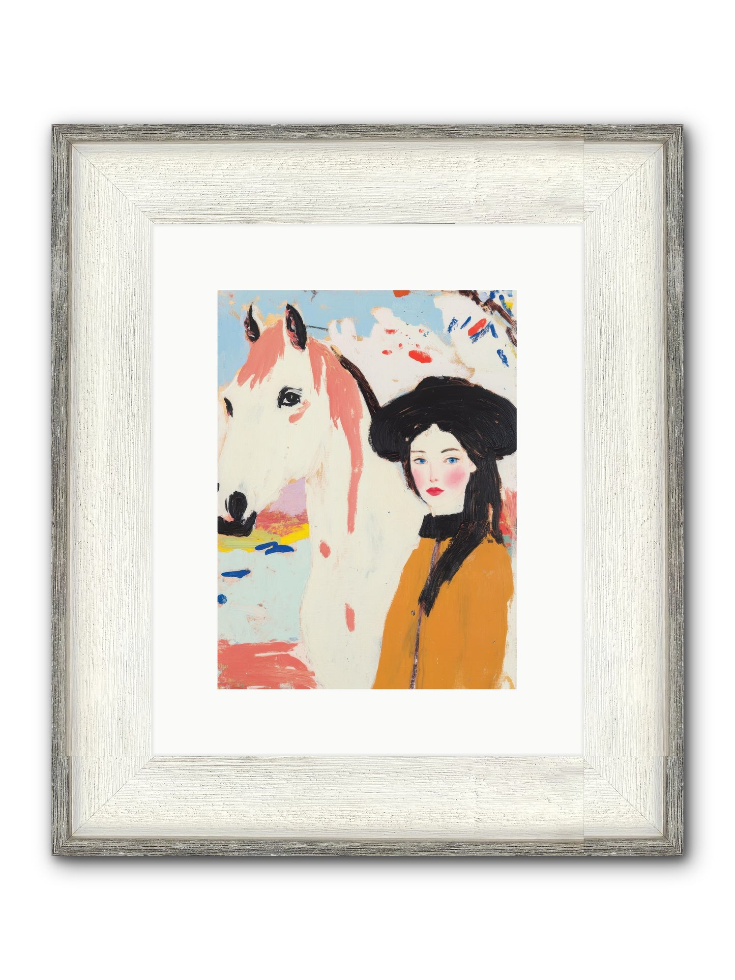 Renegade Rose Framed Print - Driftwood White 9x12