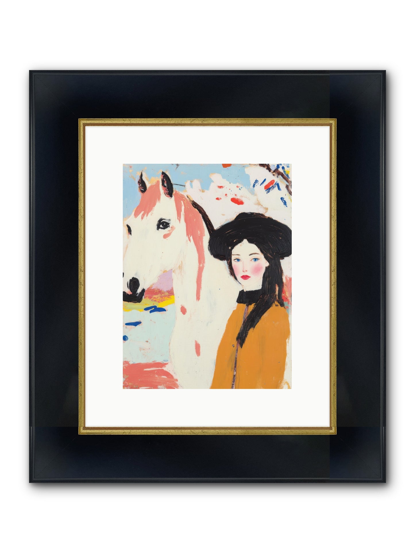 Renegade Rose Framed Print - Wide Black w/Gold 9x12