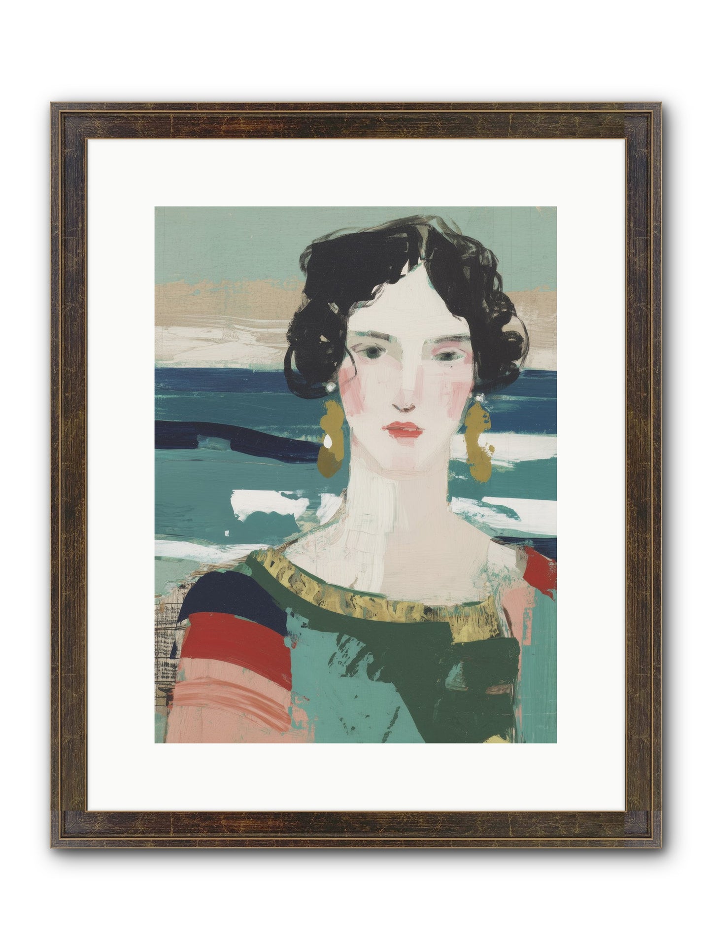 Restless Waves Framed Print - Slimwoods Black/Gold 12x16