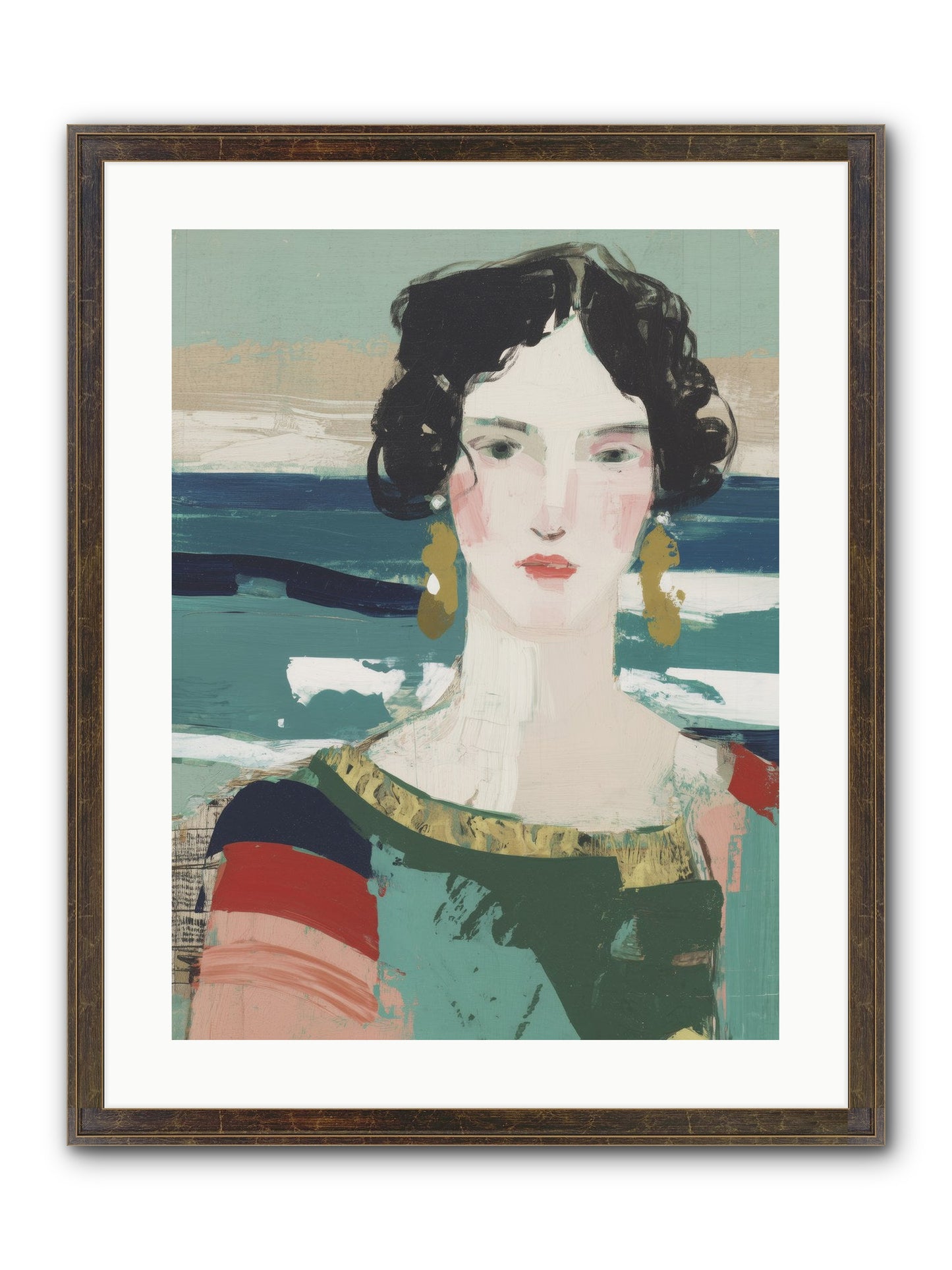 Restless Waves Framed Print - Slimwoods Black/Gold 18x24
