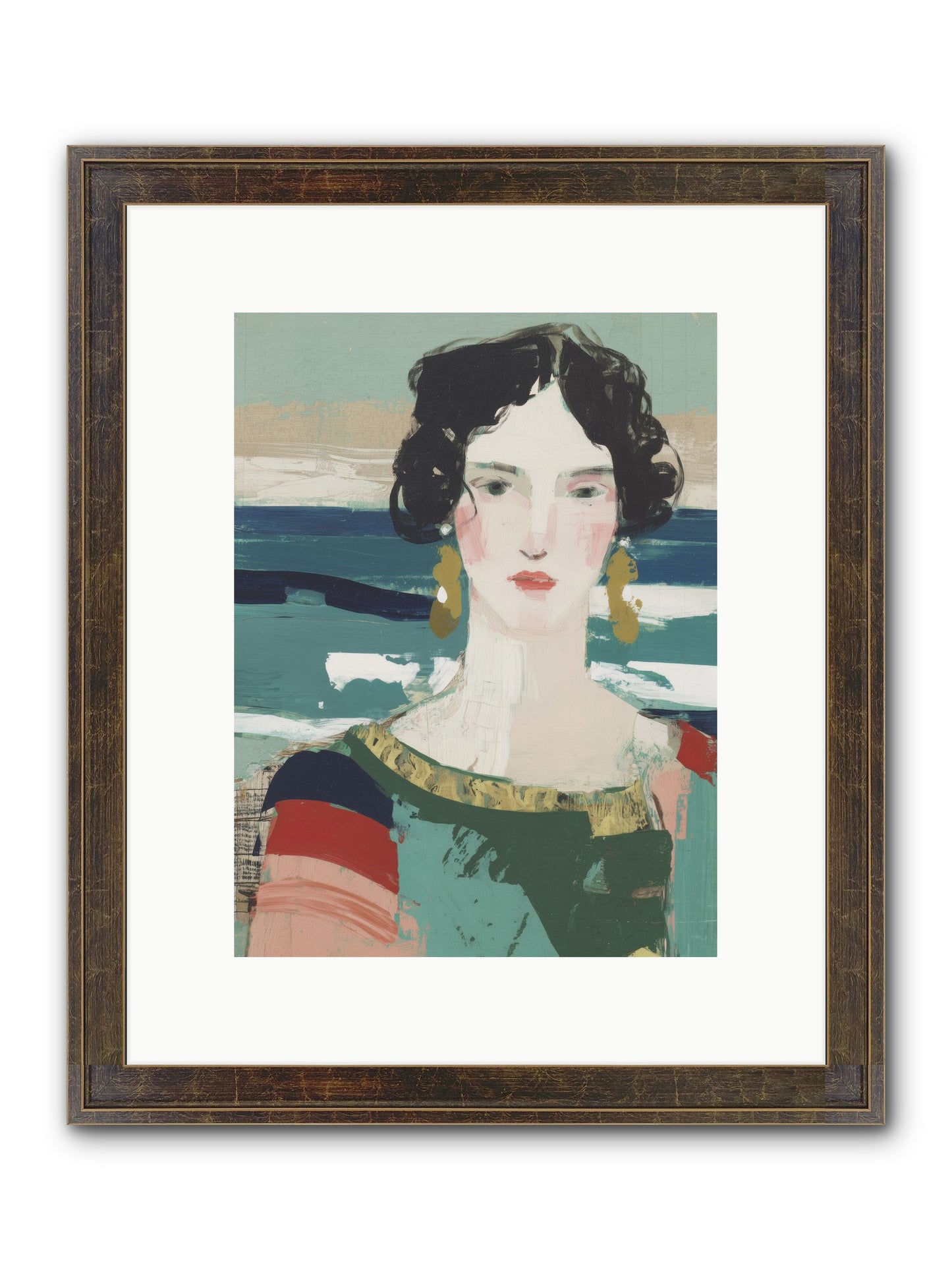 Restless Waves Framed Print - Slimwoods Black/Gold 9x12