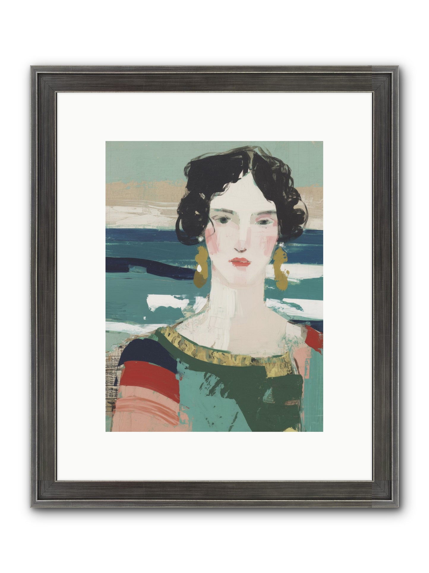 Restless Waves Framed Print - Slimwoods Black/Silver 9x12
