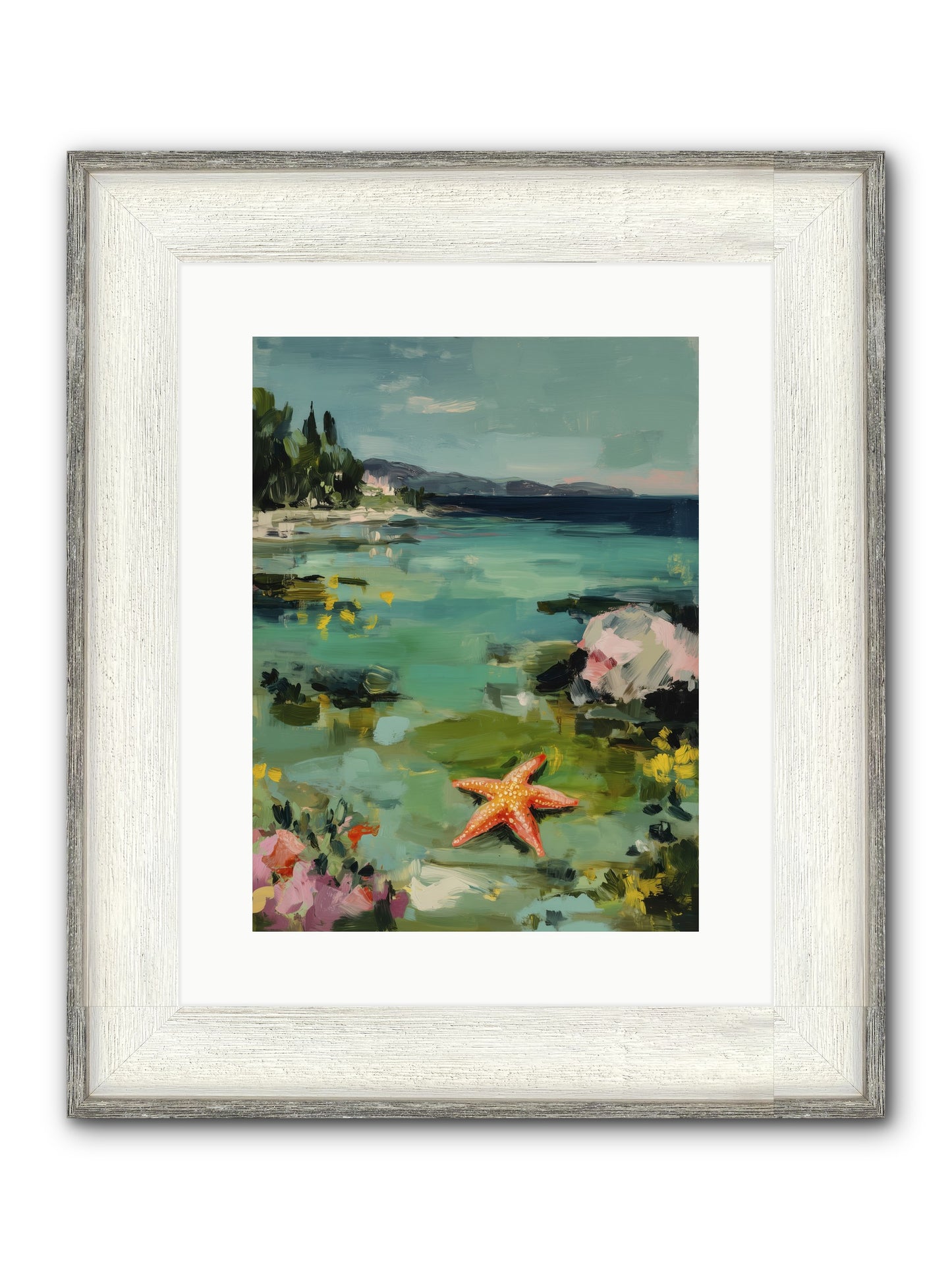Retreating Tides Framed Print - Driftwood White 12x16