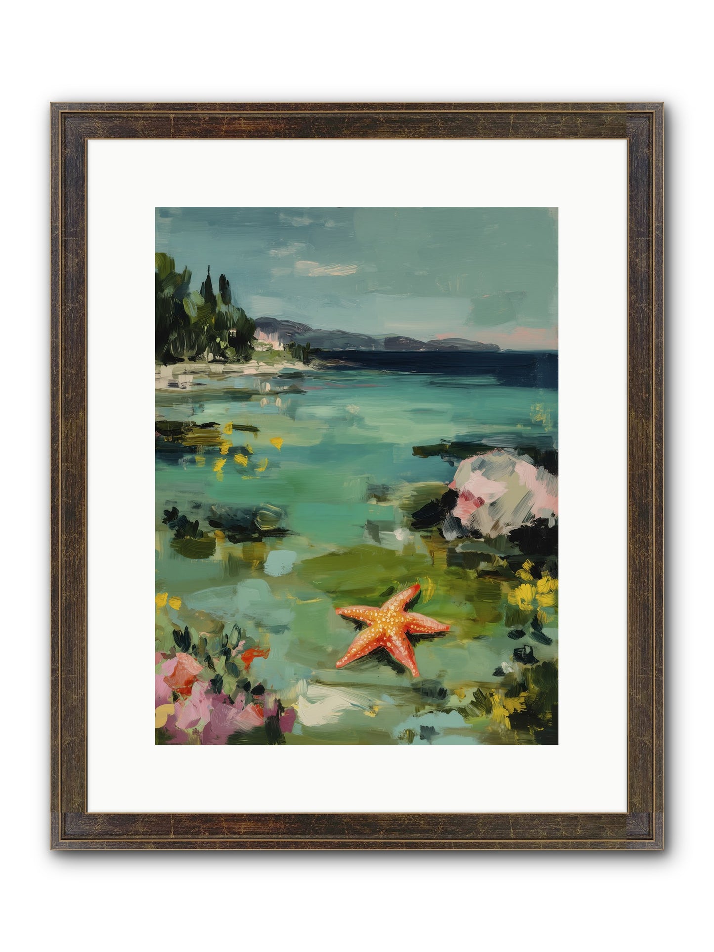 Retreating Tides Framed Print - Slimwoods Black/Gold 12x16