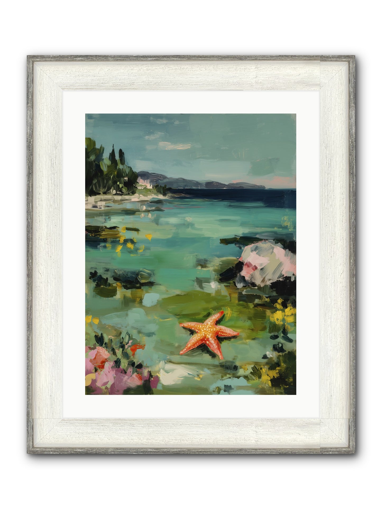 Retreating Tides Framed Print - Driftwood White 18x24