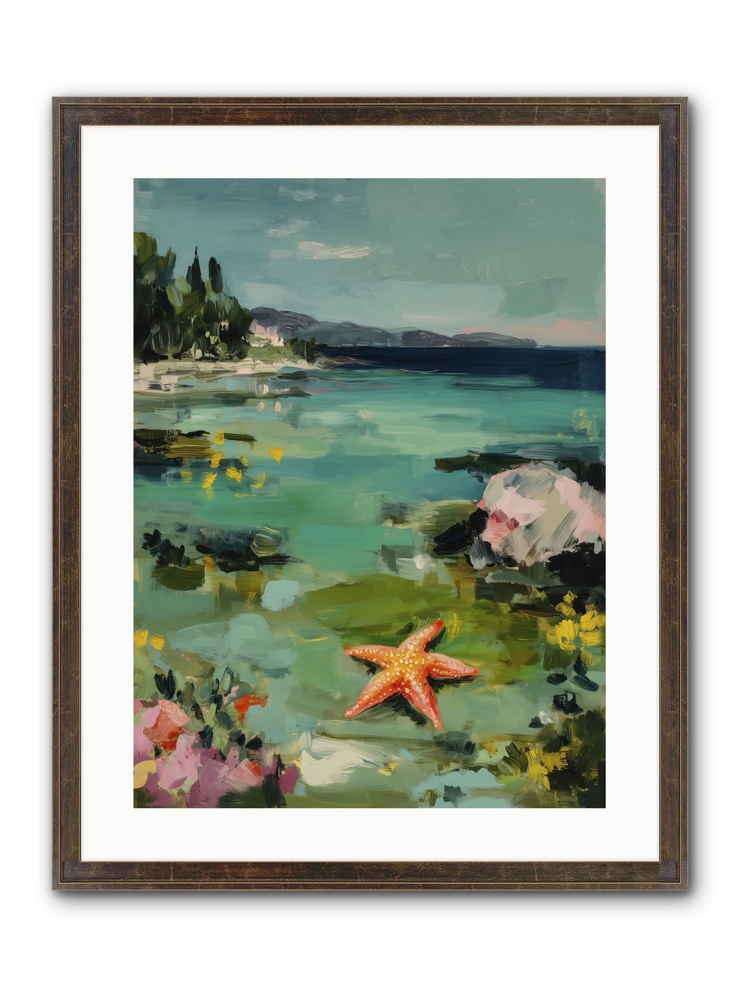 Retreating Tides Framed Print - Slimwoods Black/Gold 18x24