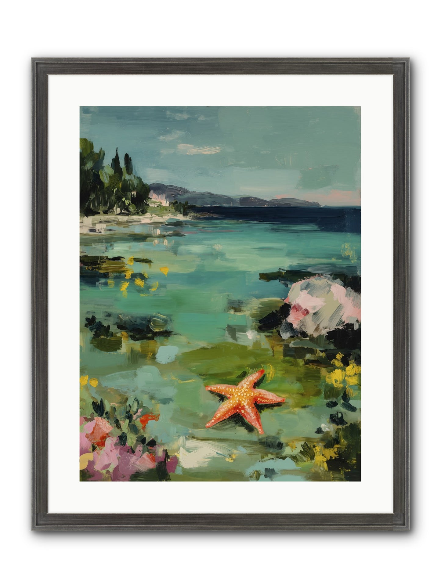 Retreating Tides Framed Print - Slimwoods Black/Silver 18x24