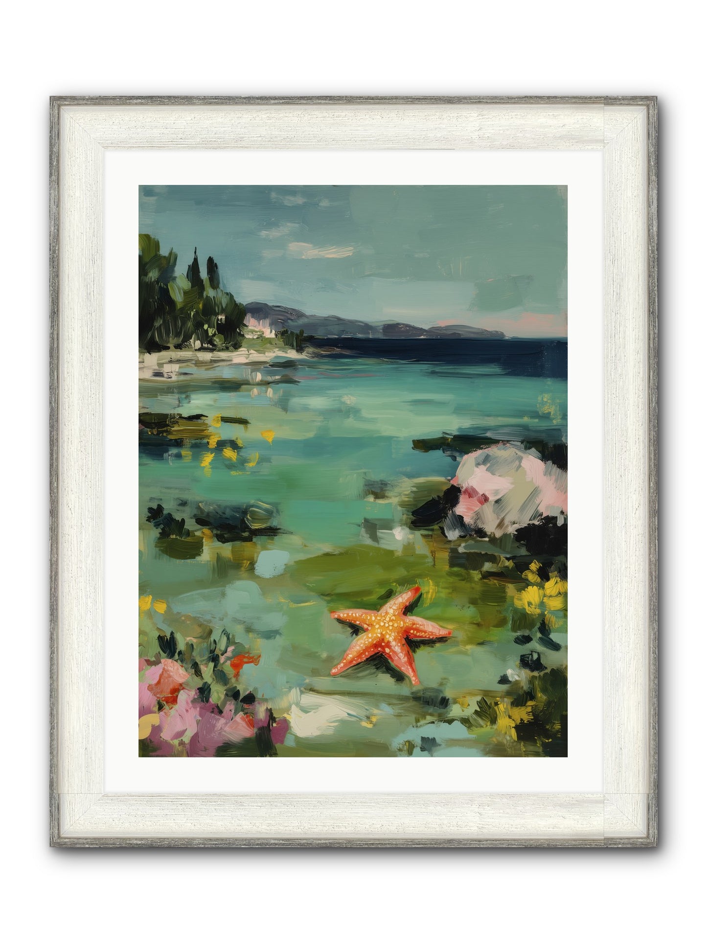 Retreating Tides Framed Print - Driftwood White 24x32