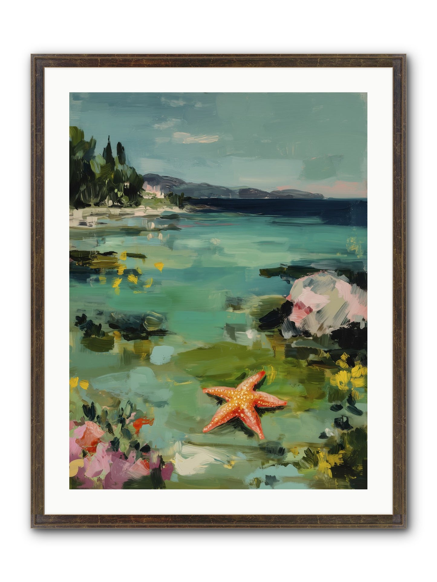 Retreating Tides Framed Print - Slimwoods Black/Gold 24x32