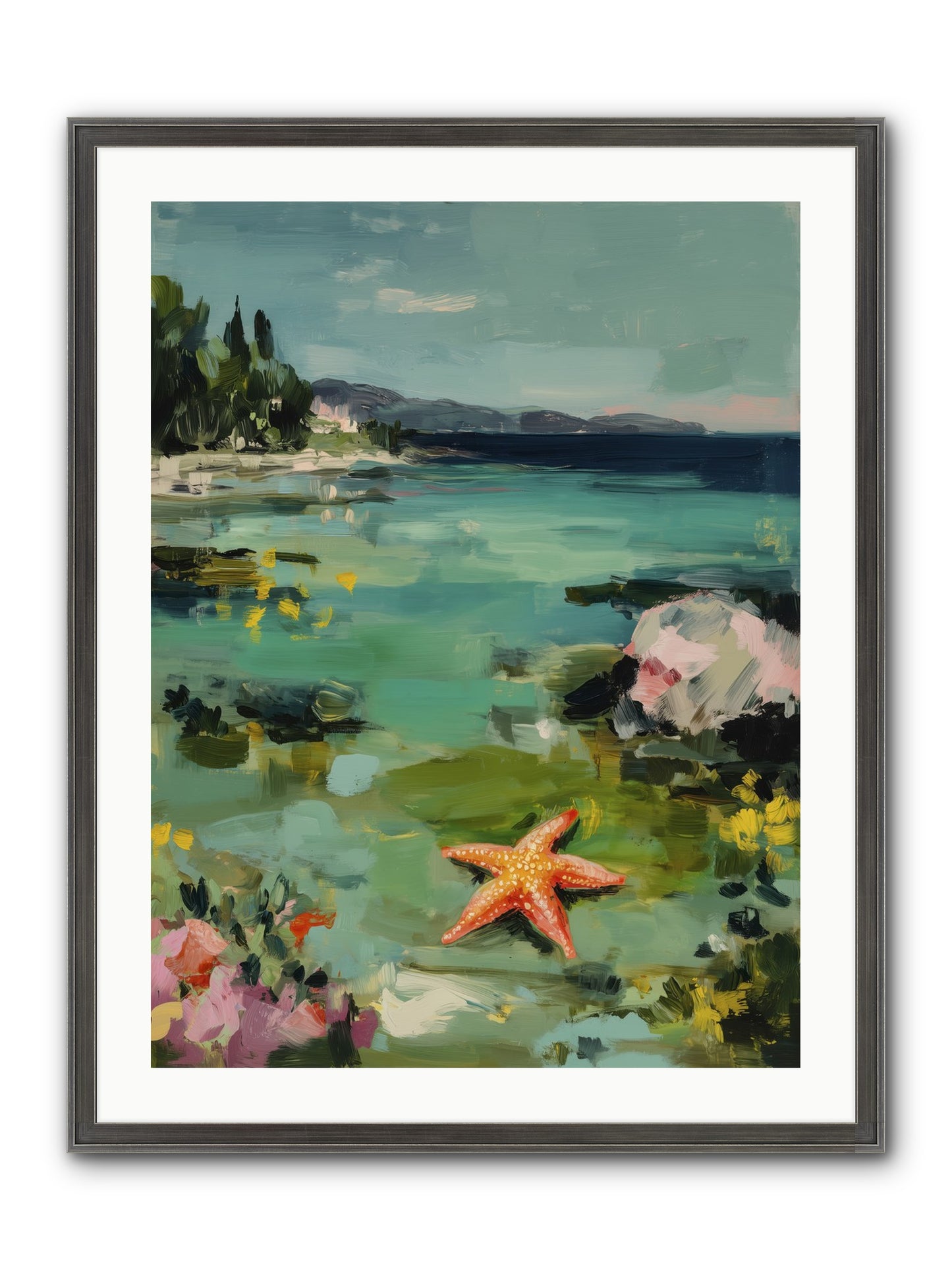 Retreating Tides Framed Print - Slimwoods Black/Silver 24x32