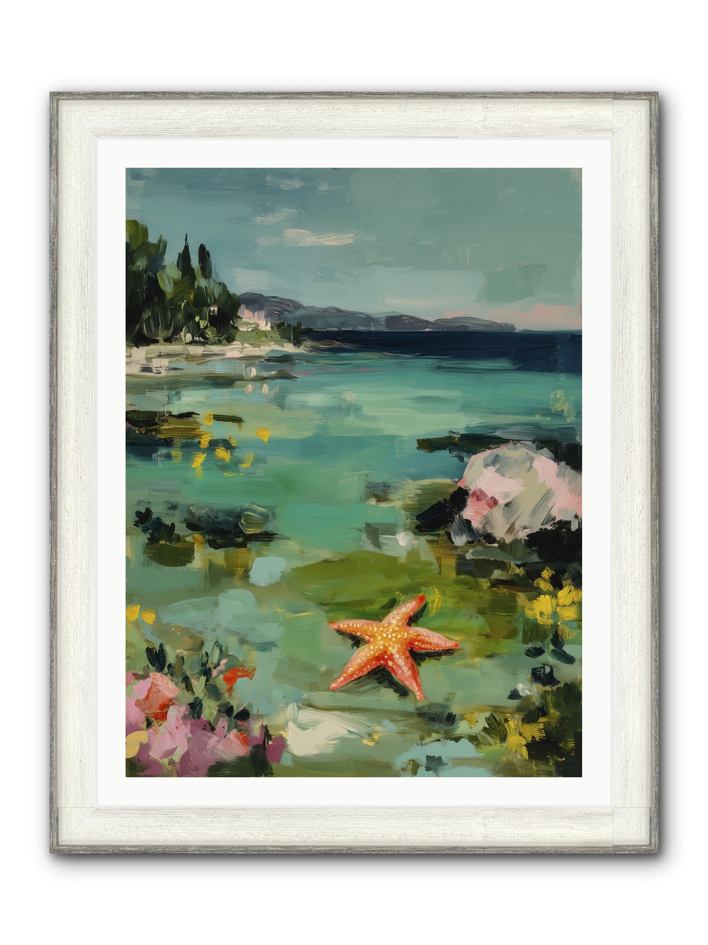 Retreating Tides Framed Print - Driftwood White 30x40