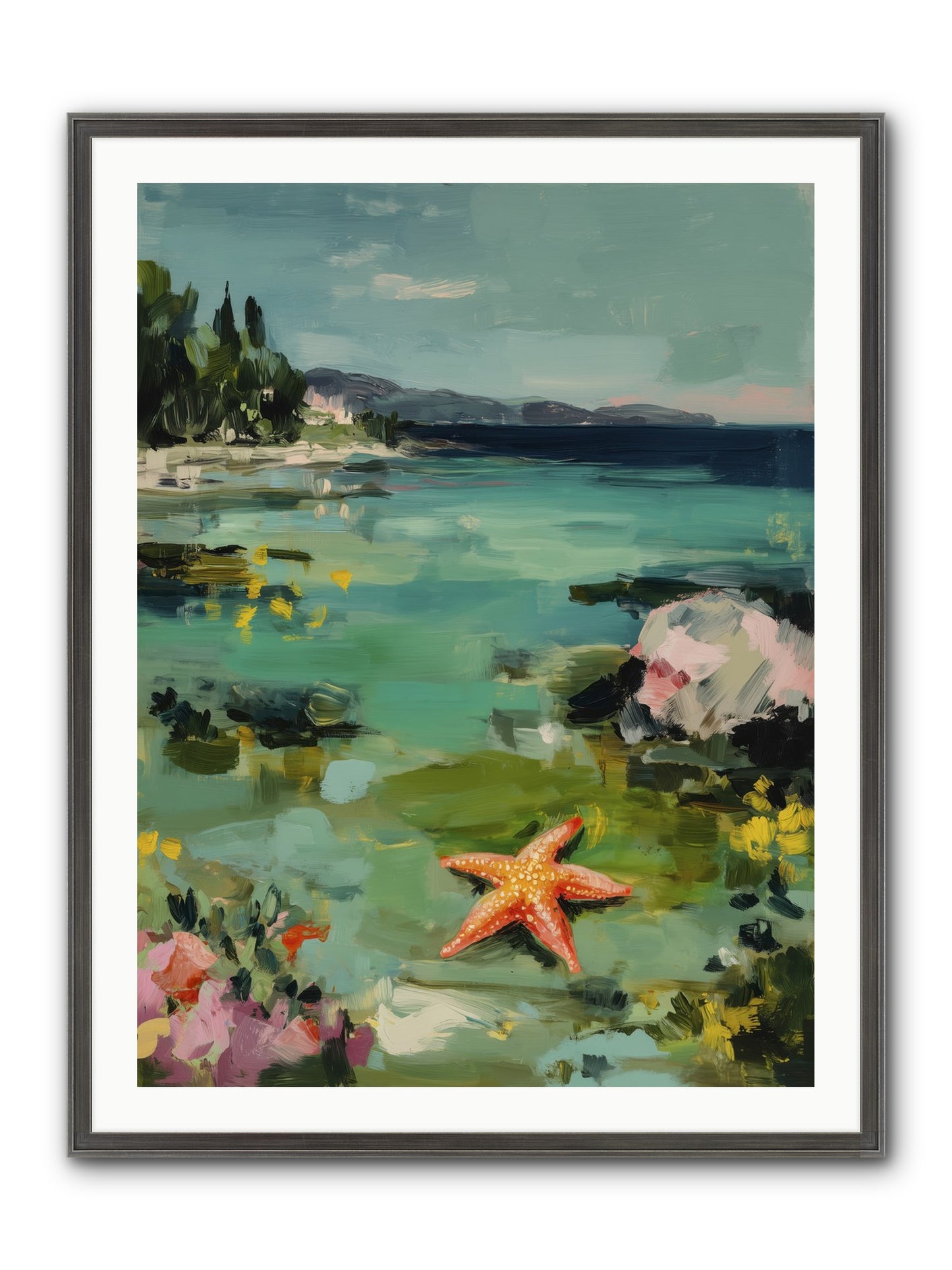 Retreating Tides Framed Print - Slimwoods Black/Silver 30x40