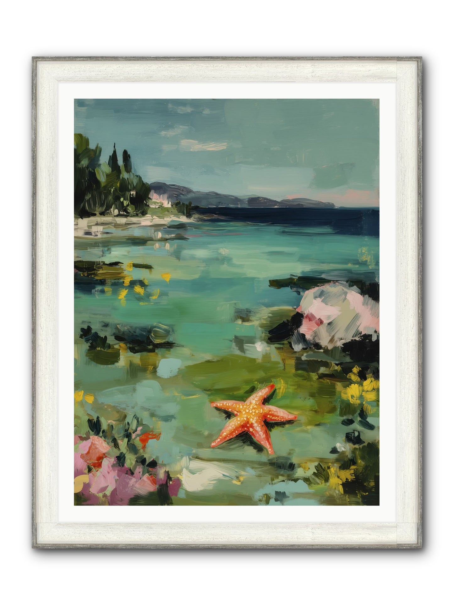 Retreating Tides Framed Print - Driftwood White 36x48