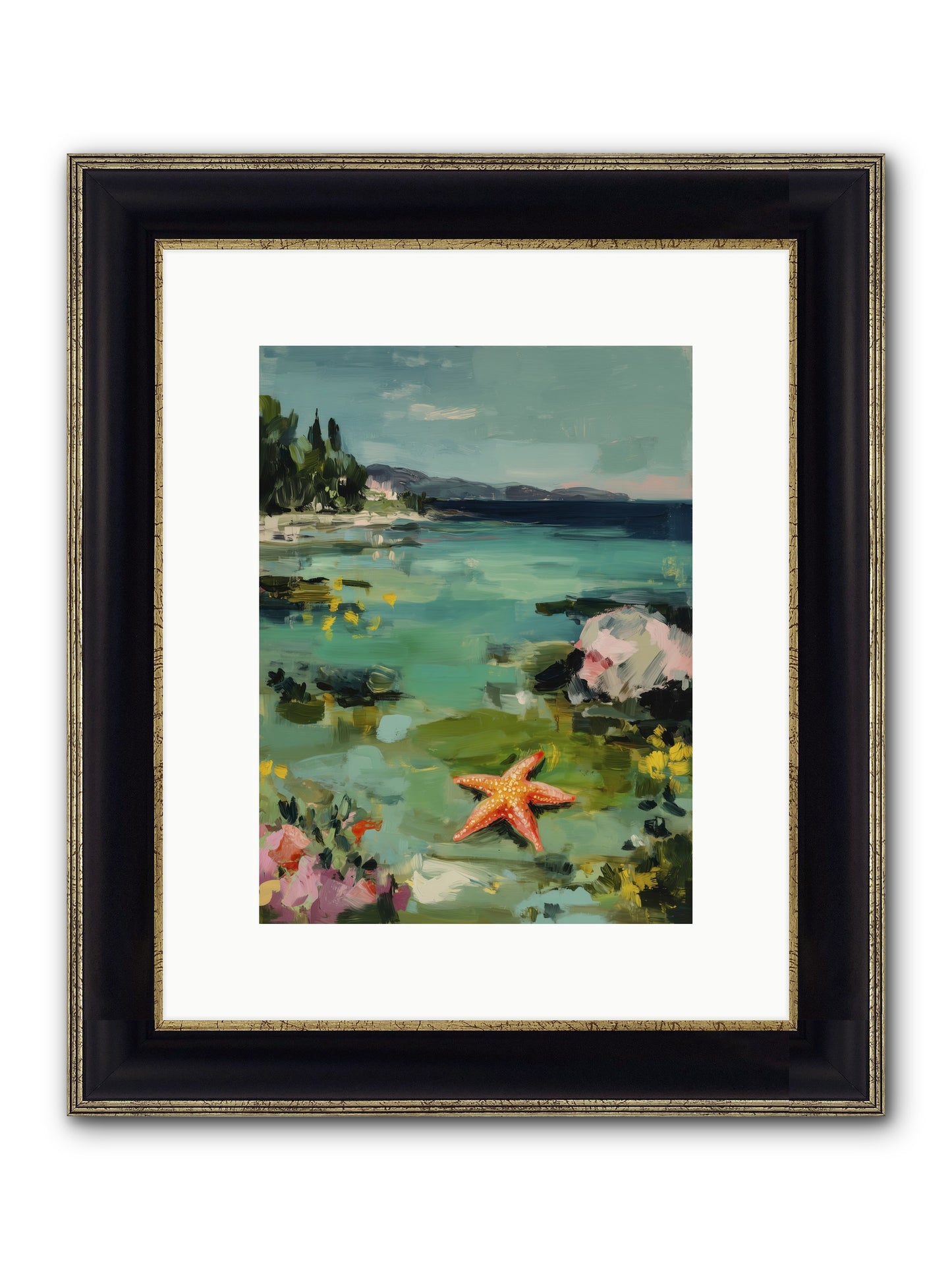 Retreating Tides Framed Print - Black & Gold 9x12