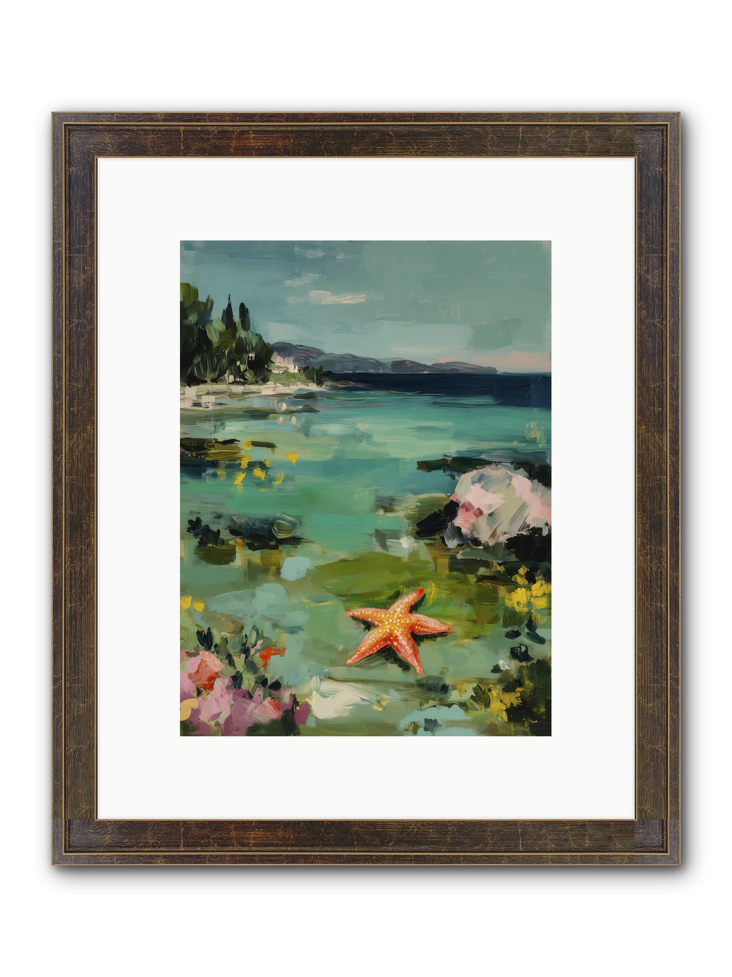 Retreating Tides Framed Print - Slimwoods Black/Gold 9x12