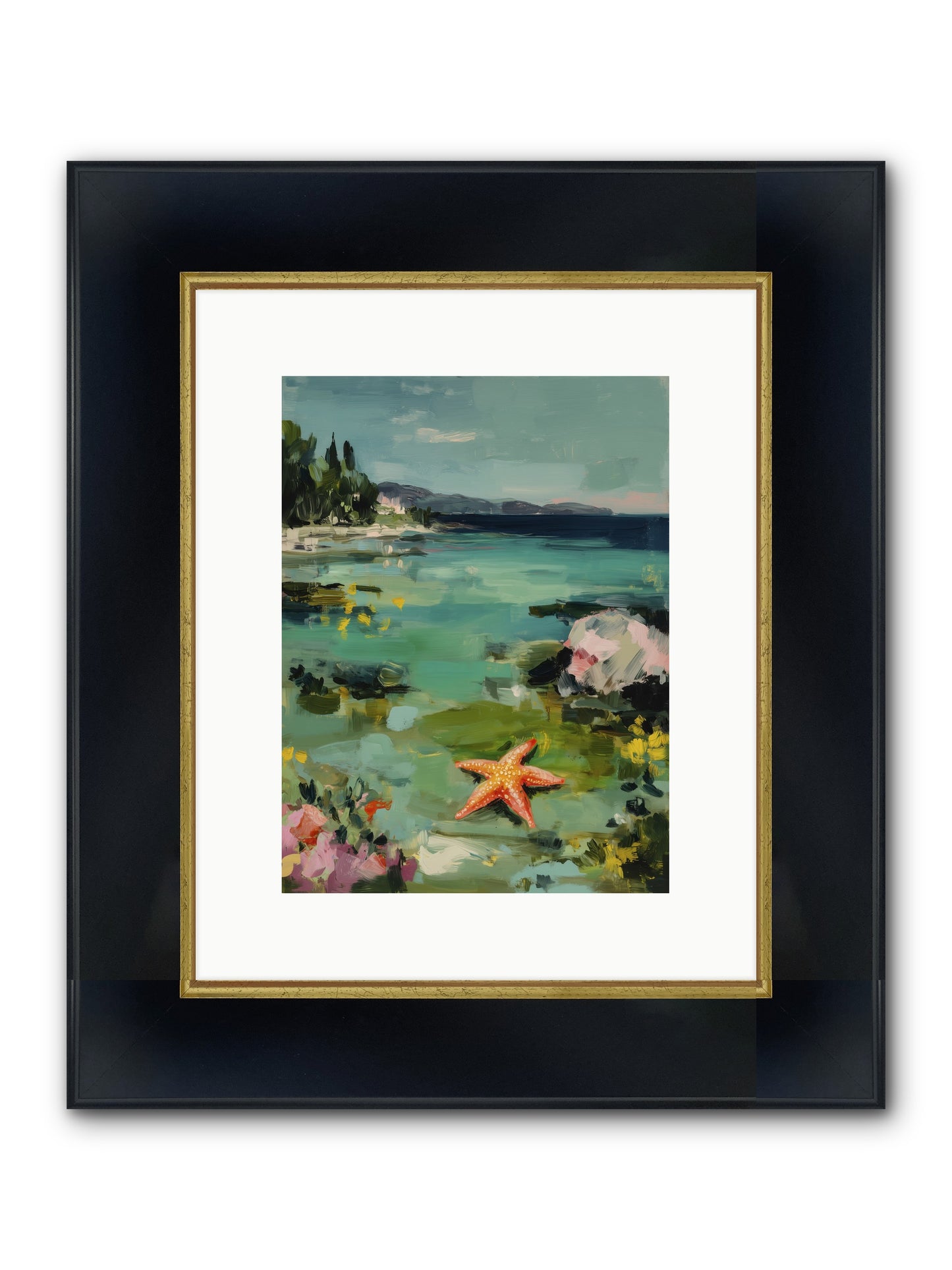 Retreating Tides Framed Print - Wide Black w/Gold 9x12