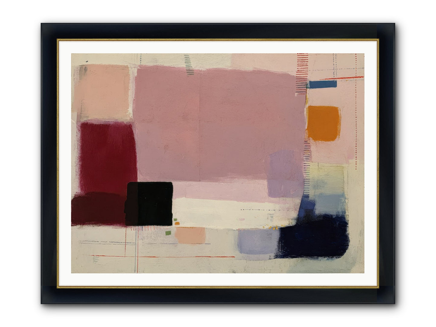 Revealed Framed Print - Wide Black w/Gold 48x36