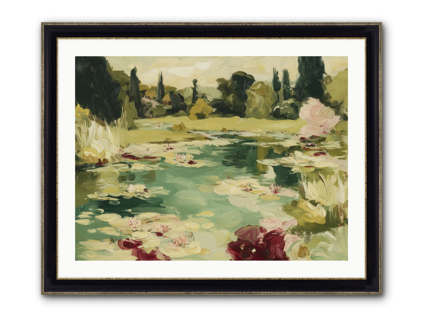 Reveries At Sunrise Framed Print - Black & Gold 32x24