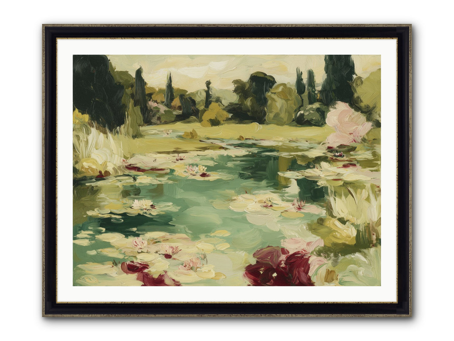 Reveries At Sunrise Framed Print - Black & Gold 40x30